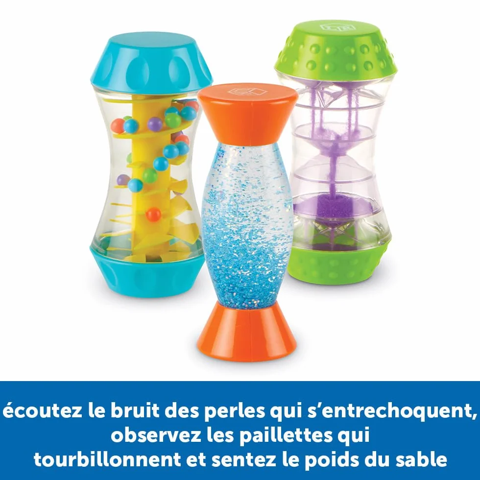 Learning Resources Sensory Trio Fidget Tubes, Jouet sensoriel motricité fine, tubes apaisants Enfants 3-6 Ans