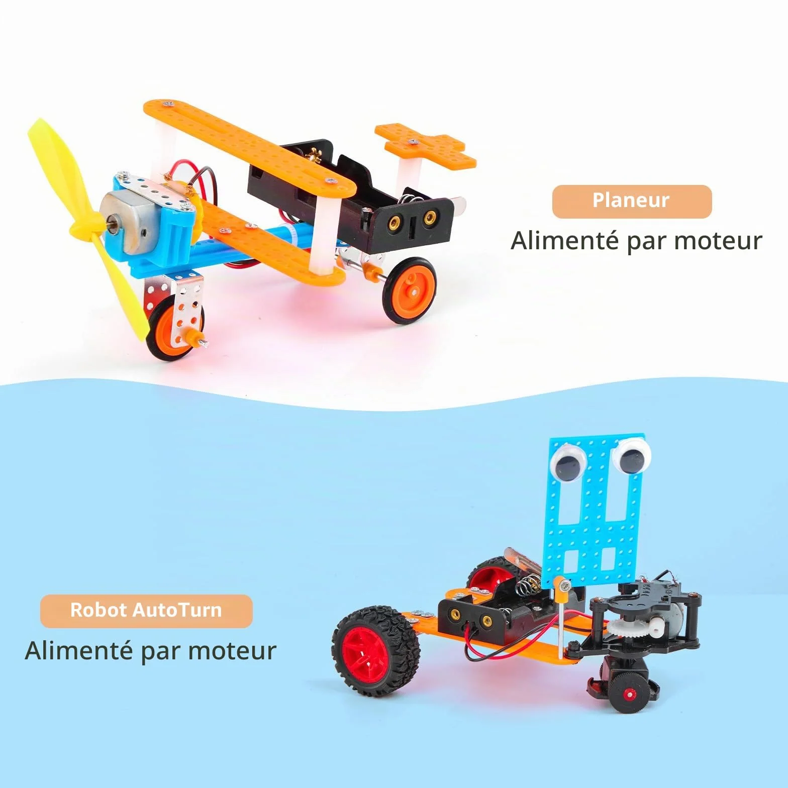 Kit de construction de robot STEM pour enfants - Ensemble d'expériences d'ingénierie avec moteur