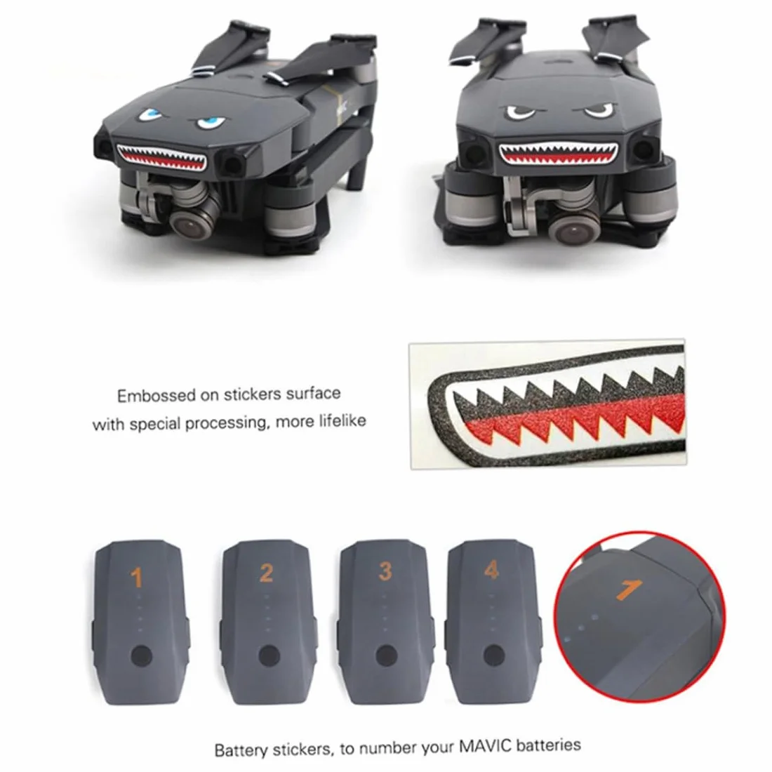 Autocollant Drone Poisson Cartoon Compatible Mavic 3 Mini se air 2s