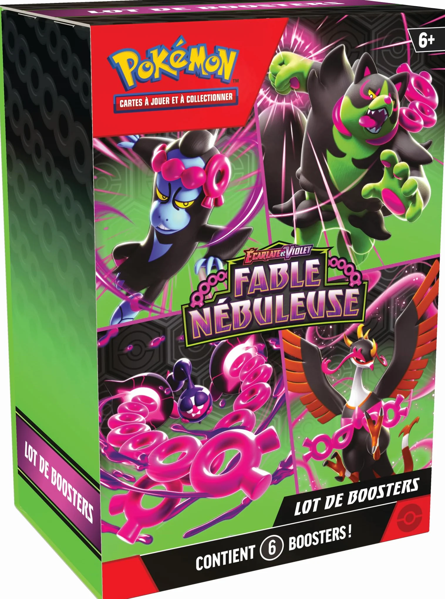 Pokémon: Lot de boosters Écarlate et Violet – Fable Nébuleuse du JCC Pokémon (6 boosters)