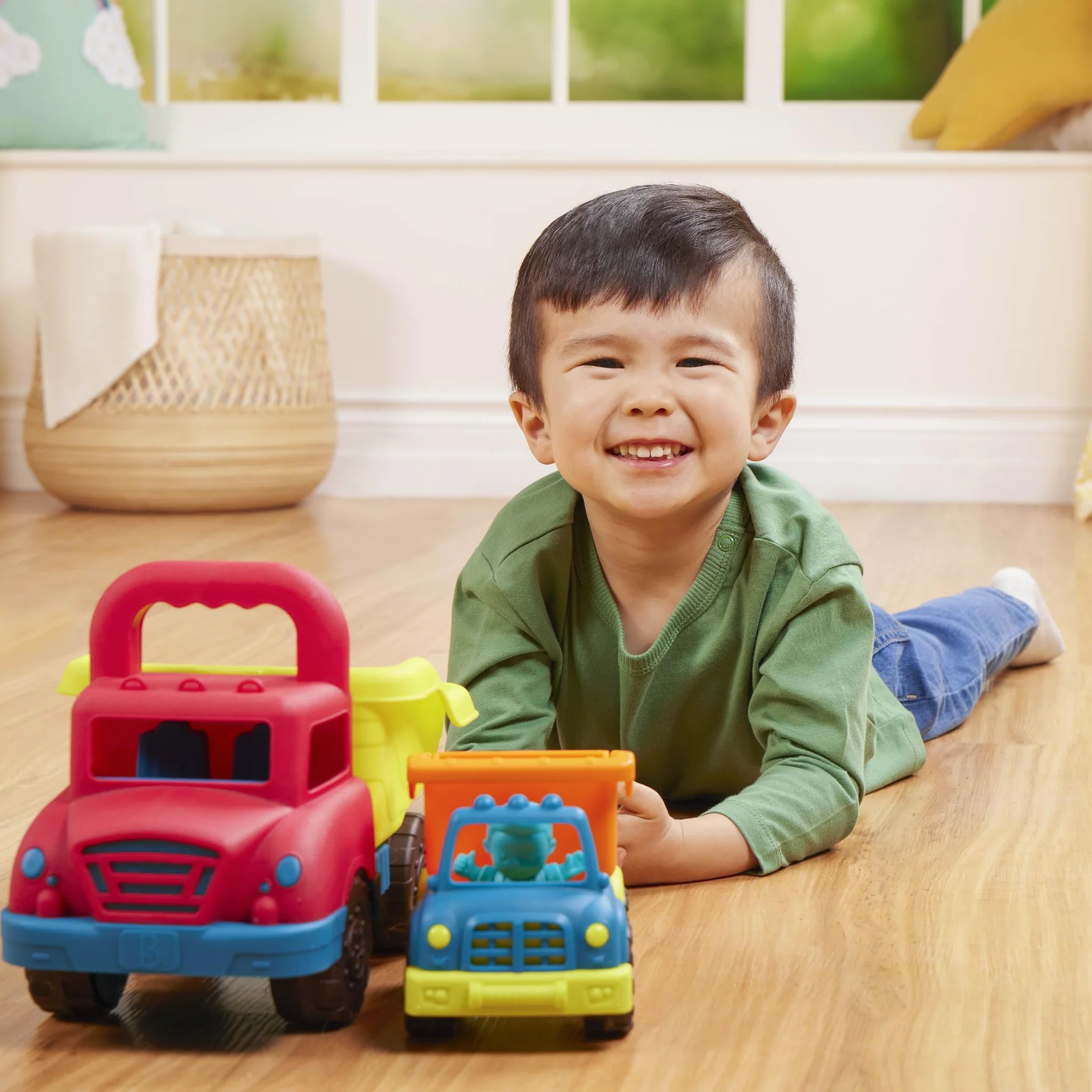 B. toys Ensemble de camions Grab-n-Go 2 camions-bennes Jouet pour tout-petits