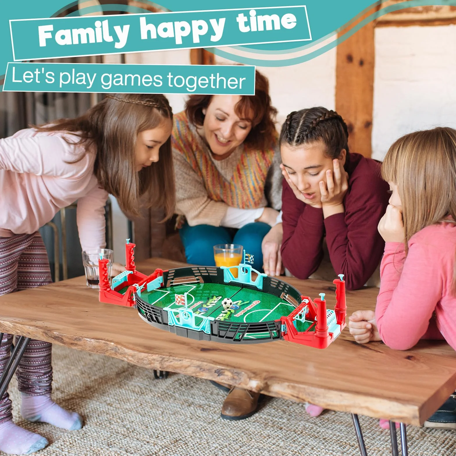 Jeu de Baby Foot Enfant Adulte avec 8 Mini-Football, Jouet de Table pour Deux Garçons 4-7 Ans