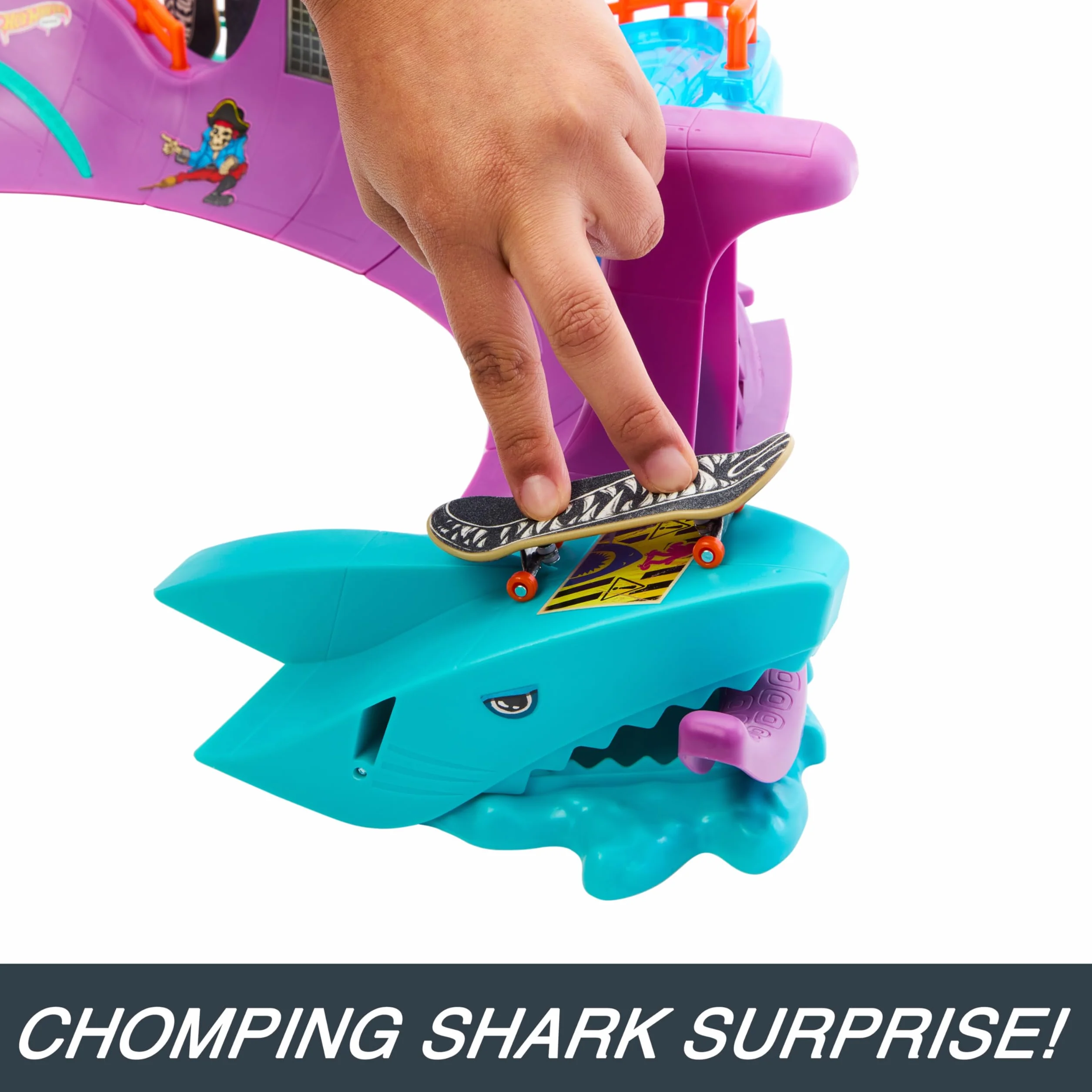 Hot Wheels Skatepark Octopus Coffret avec Fingerboard Exclusif Chaussures Amovibles Jouet Enfant 5 Ans HMK01