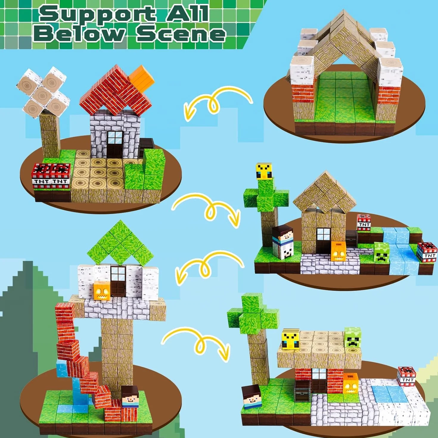 ToyUnited Blocs de Construction Magnétiques, Ensemble pour Enfants 3-9 Ans, Cadeau Pâques Anniversaire