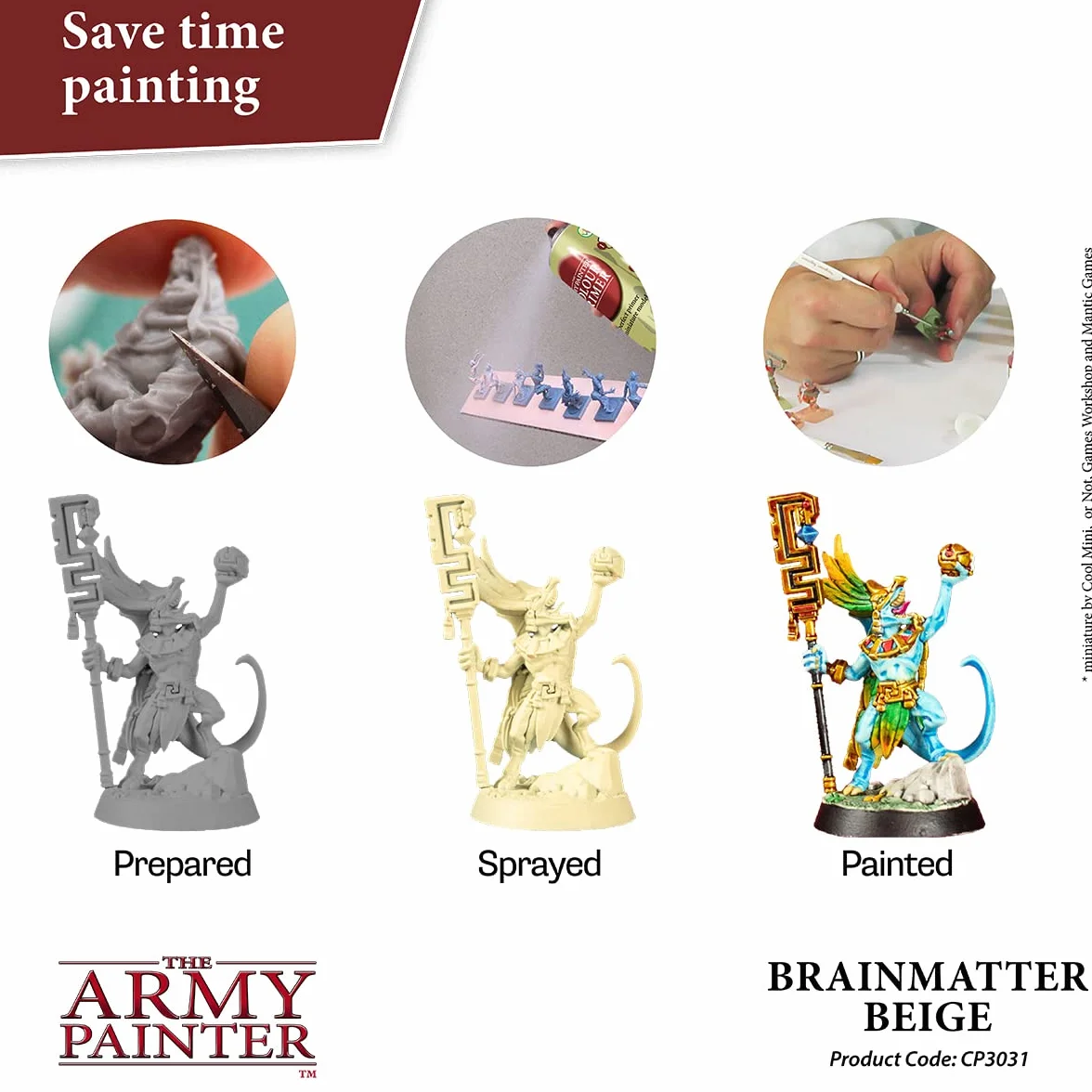 The Army Painter Colour Primer Brainmatter Beige 400 ml Spray Acrylique Apprêt Figurines Warhammer