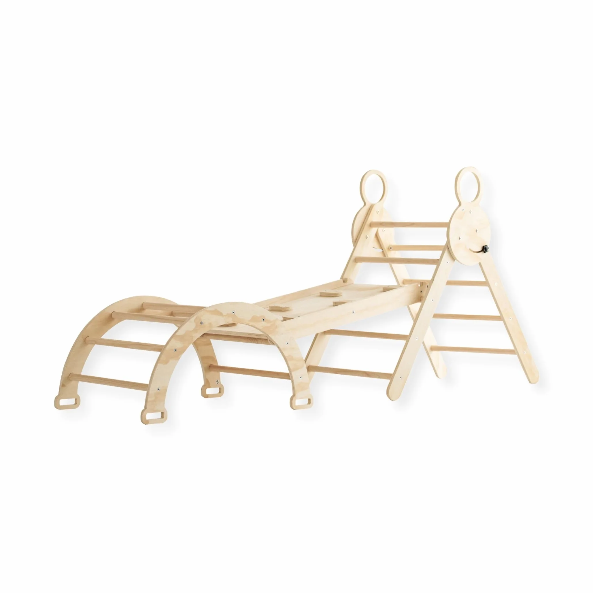 Arche en Bois Montessori avec Rampe et Toboggan 176x47x82 cm Naturel