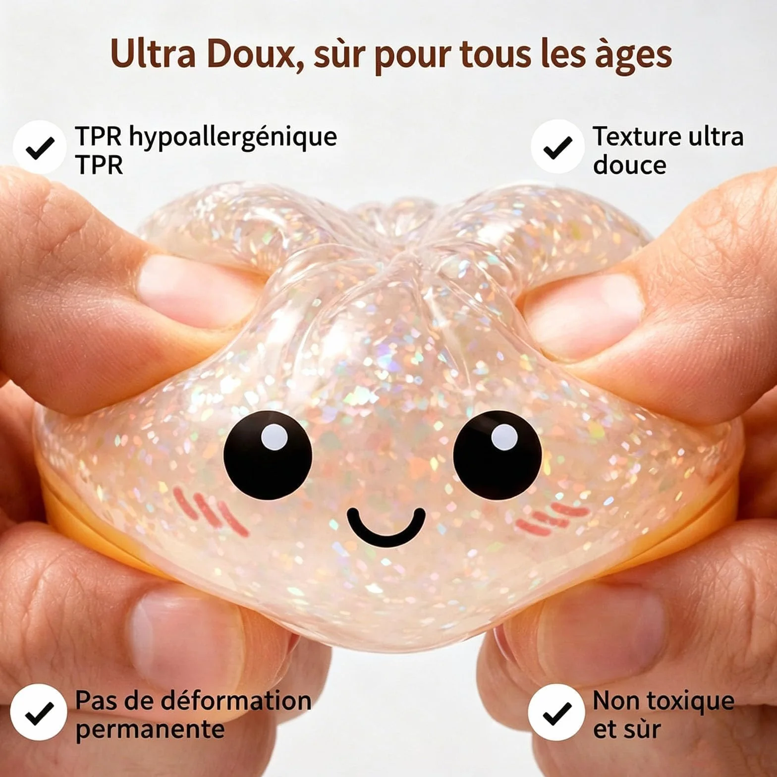 Dumpling Squishy Glitter Anti-Stress Soft Ball Relâcher Tension Surprise Amusante pour Bureau Maison (Aléatoire 1pcs)