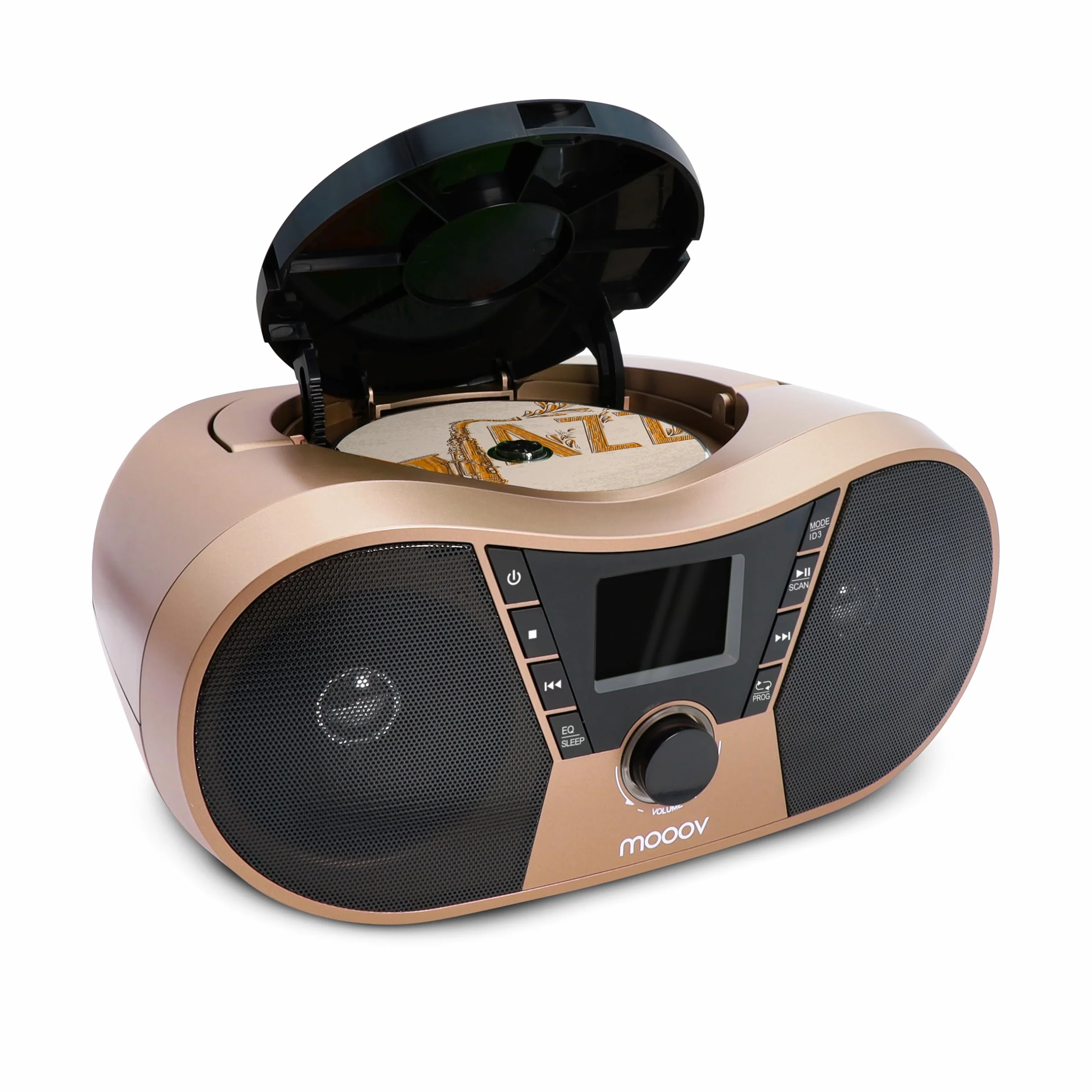 MOOOV Lecteur CD Copper & Black Radio FM Port USB Fonctions Sleep ID3