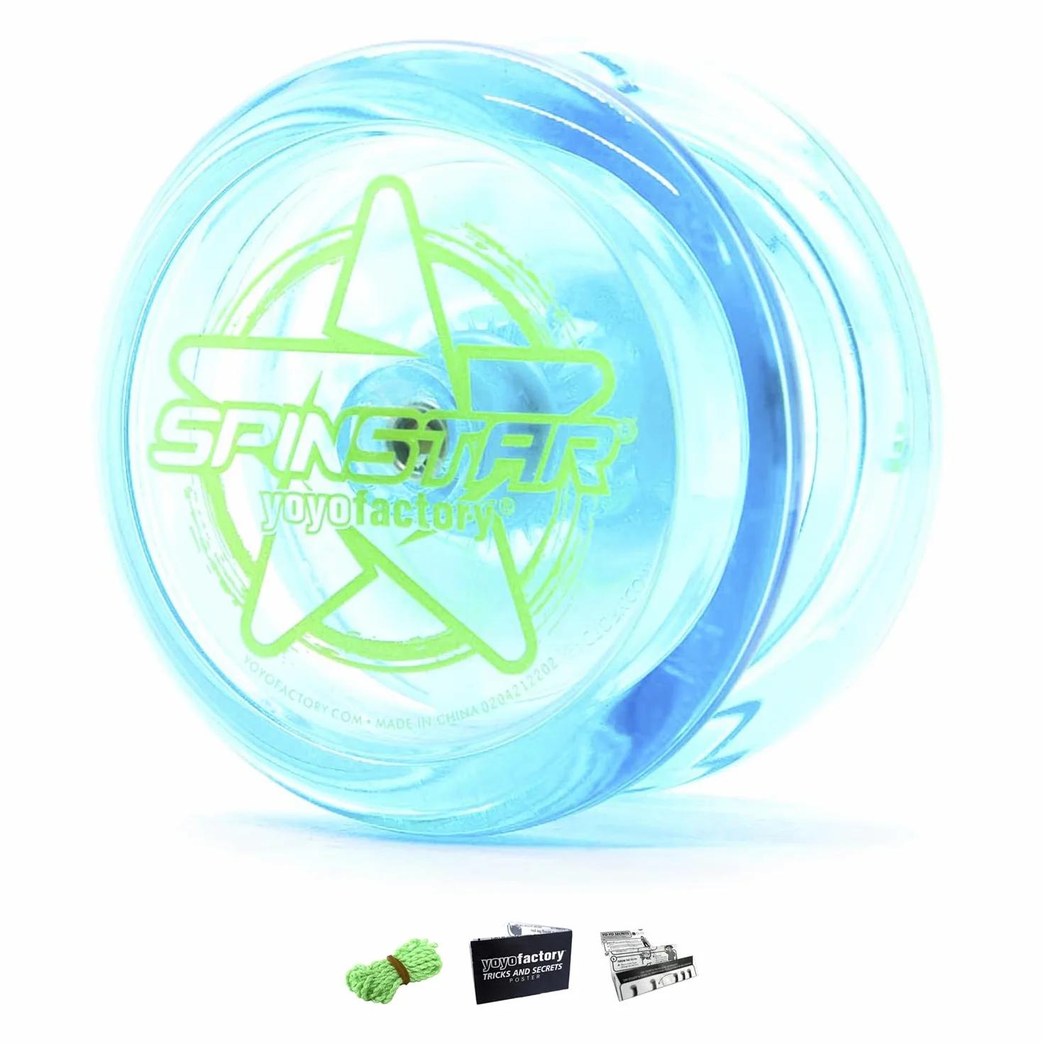 YoyoFactory SPINSTAR Yo-Yo Bleu pour Débutants avec Ficelle et Instructions