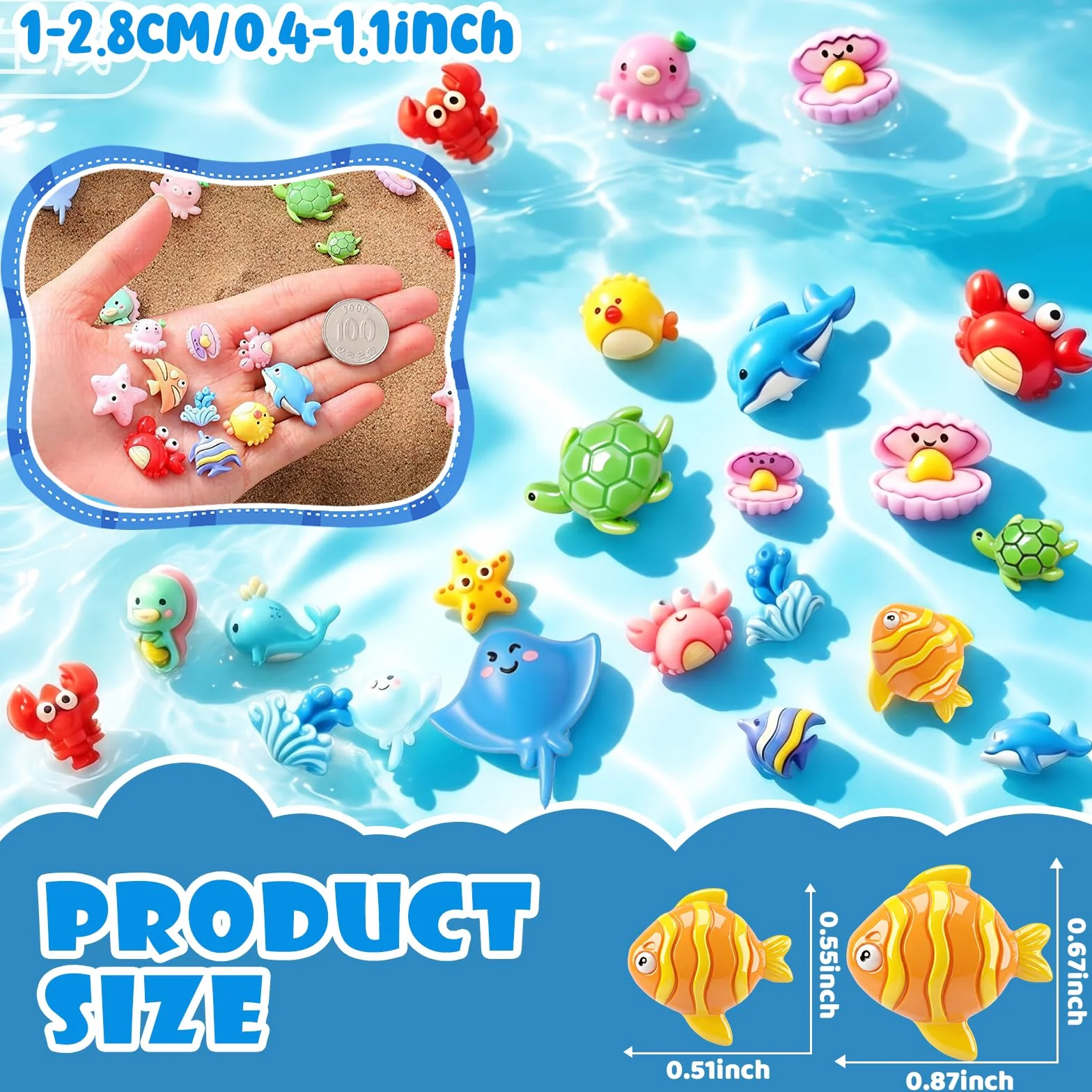 Figurines Animaux Marins Miniature 25 Pièces pour Aquariums Bocal à Poissons