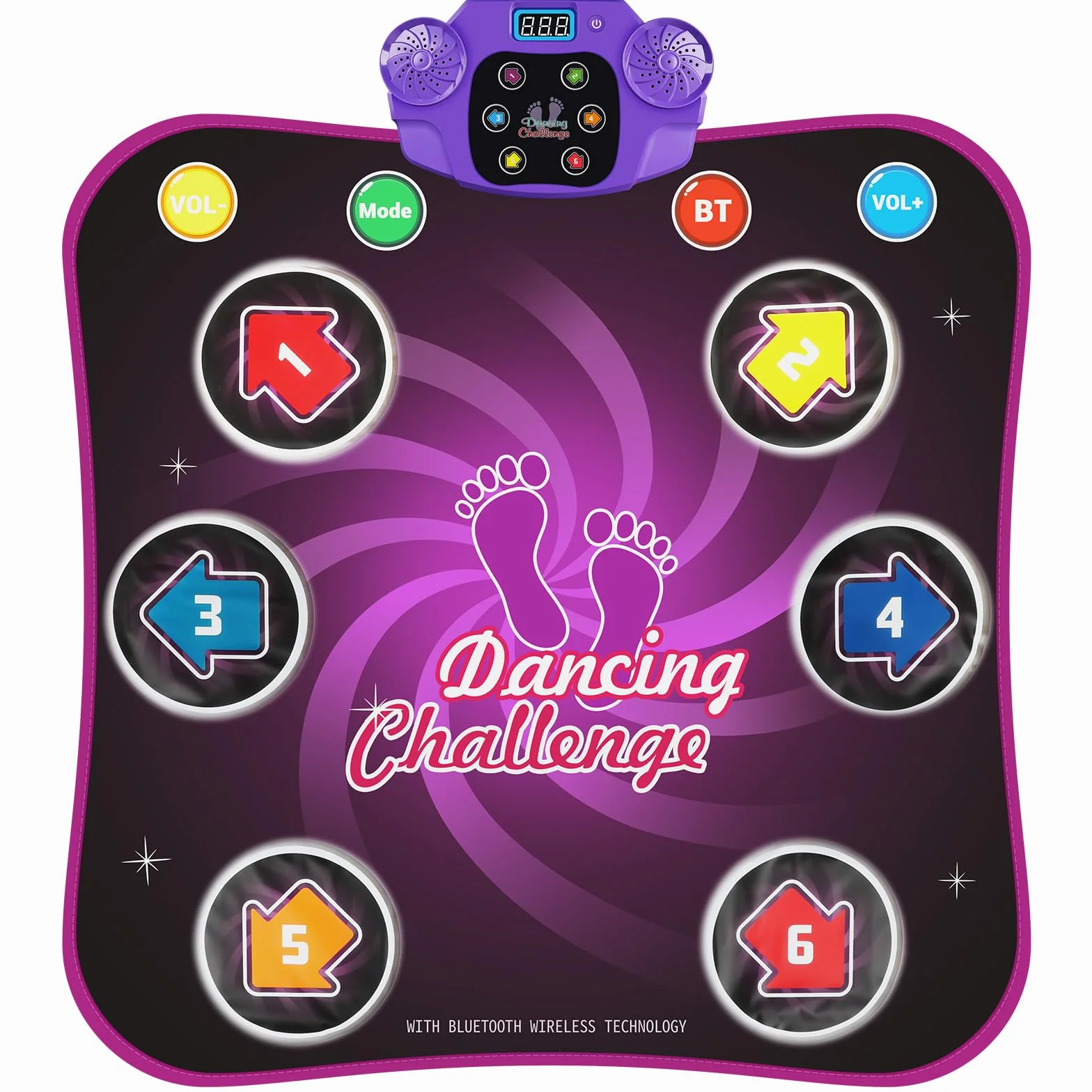 Tapis de Danse Lumineux pour Enfants Bluetooth avec Musique Intégrée, 6 Modes de Jeu