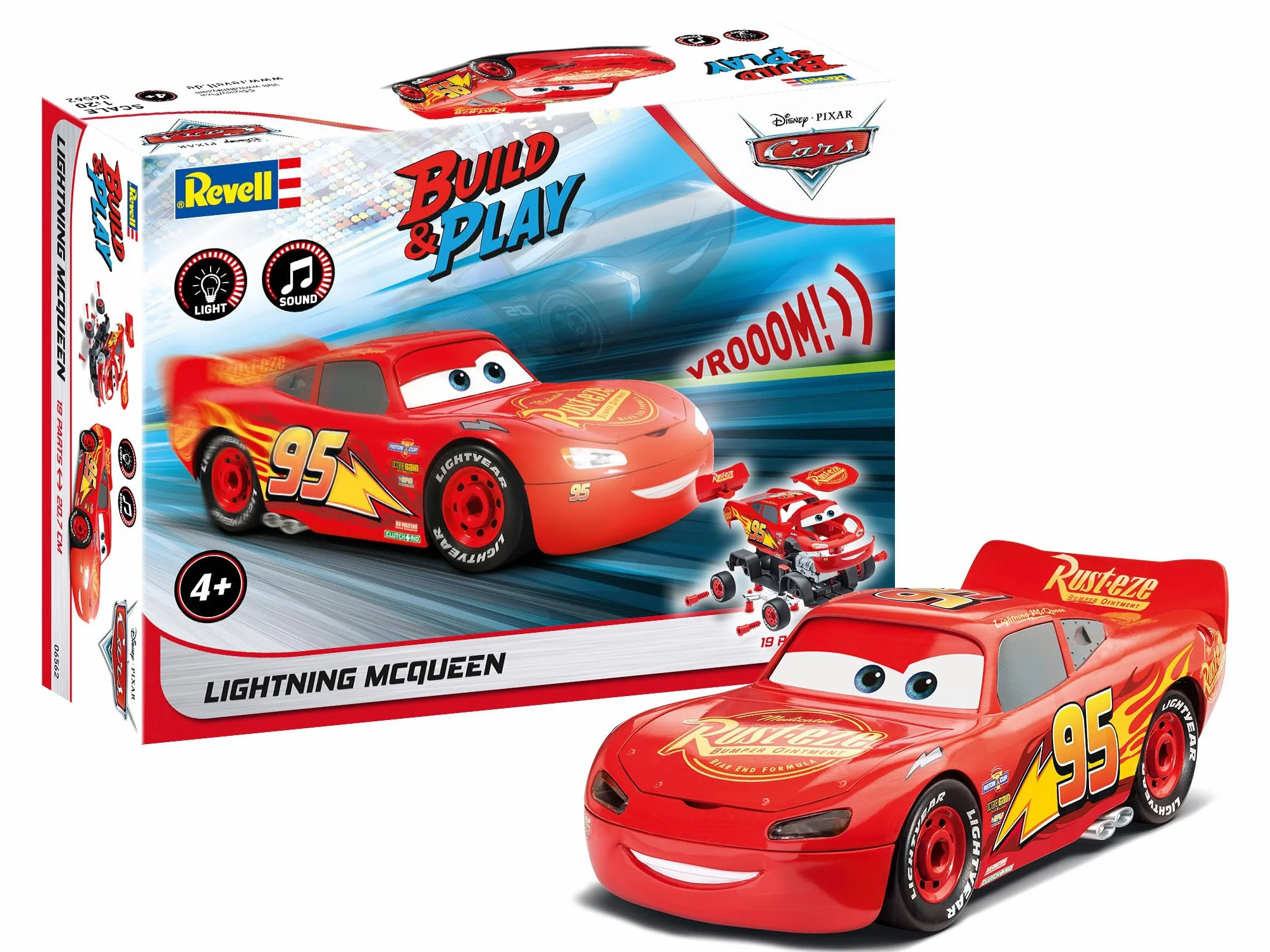 Revell Lightning McQueen Build & Play 1:20 Disney Cars Jouet 19 pièces À partir de 4 Ans