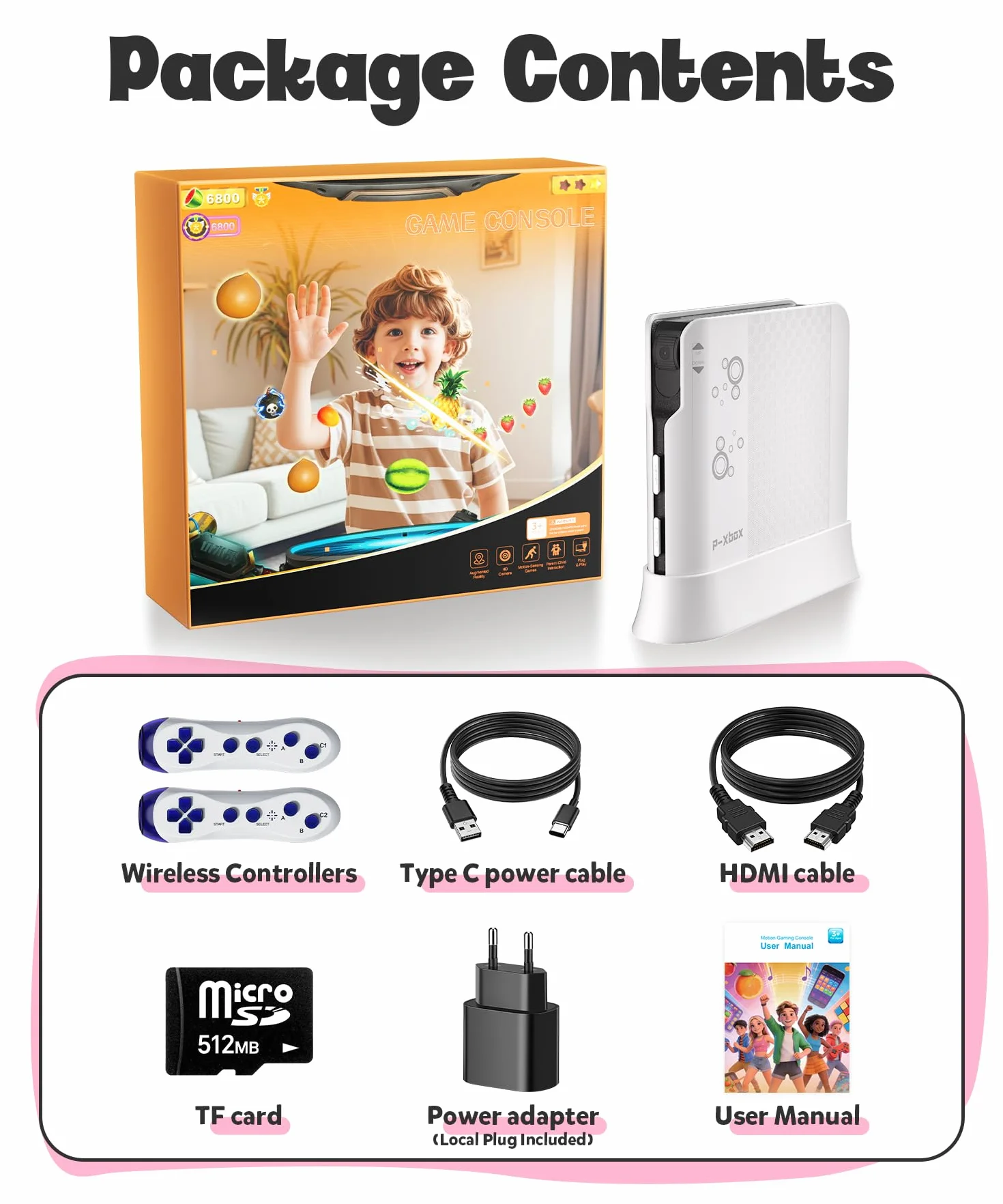 Console de Jeux de Mouvement pour Enfants, Système Plug & Play pour TV, Activité Physique en Intérieur