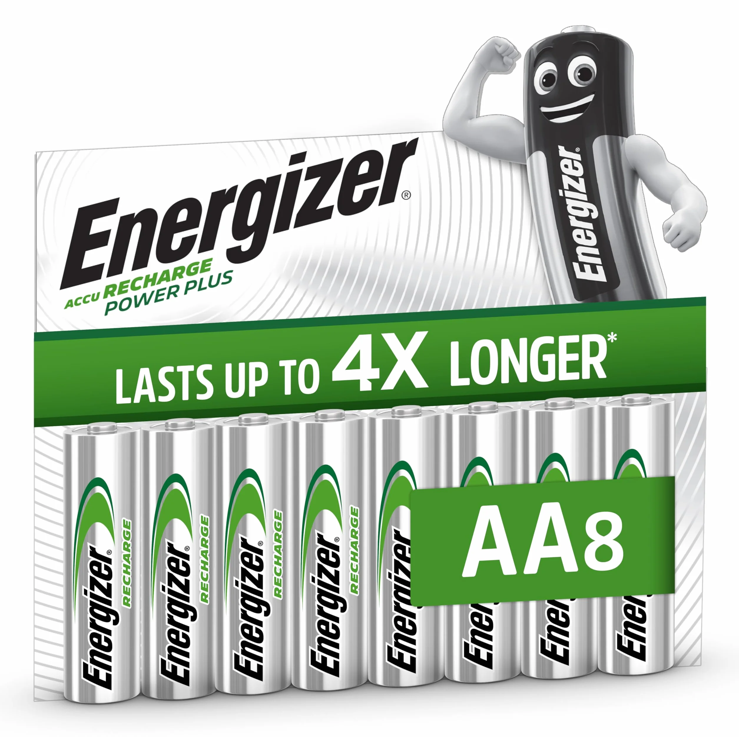 Energizer Recharge Power Plus Piles Rechargeables AA 2000 mAh NiMH Lot de 8
