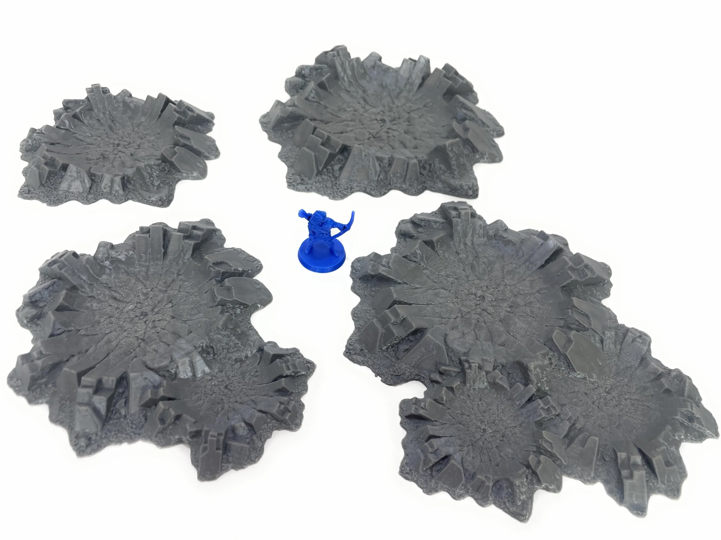 Lot de 4 cratères 28 mm pour wargames science-fiction
