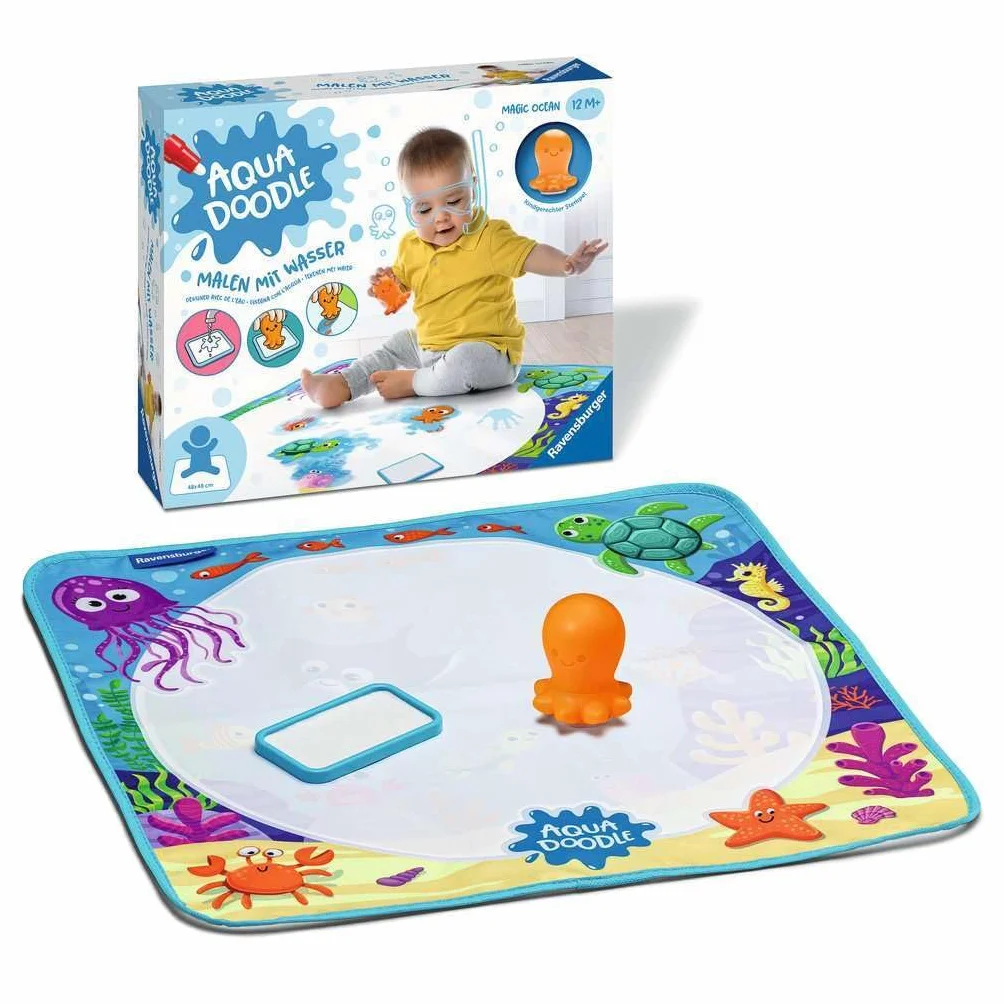 Ravensburger Aquadoodle Magic Ocean Tapis de Dessin à l’Eau 50 x 50 cm