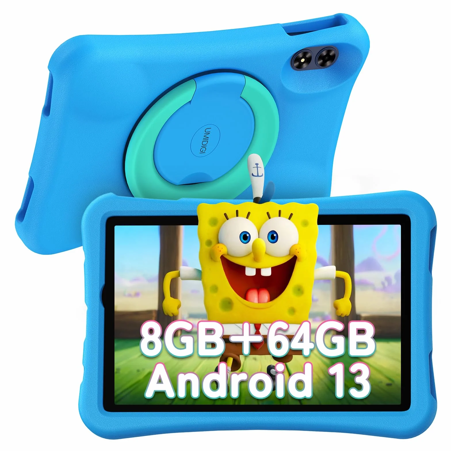 UMIDIGI Tablette pour Enfant 10,1" Android 13, G2 Tablette Enfant à partir de 3 Ans 8 Go (4+4) RAM + 64 Go de ROM/1 to, Protection des Yeux 1280 x 800 HD, WiFi6, 6000 mAh 8 MP + 8 MP avec étui