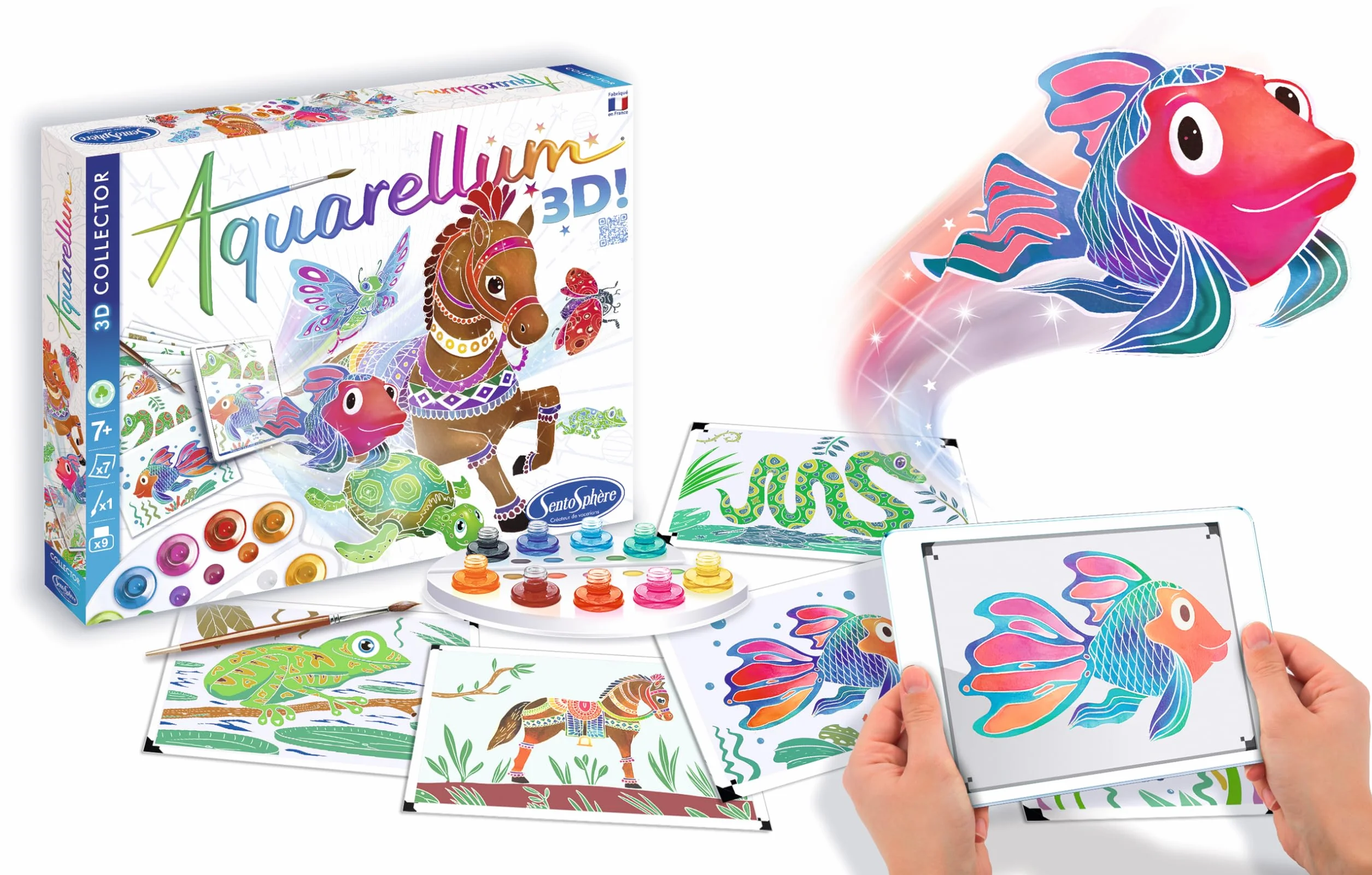 Sentosphère AQUARELLUM Live Collector Kit Peinture Aquarellable Magique 7 Ans Fabriqué France