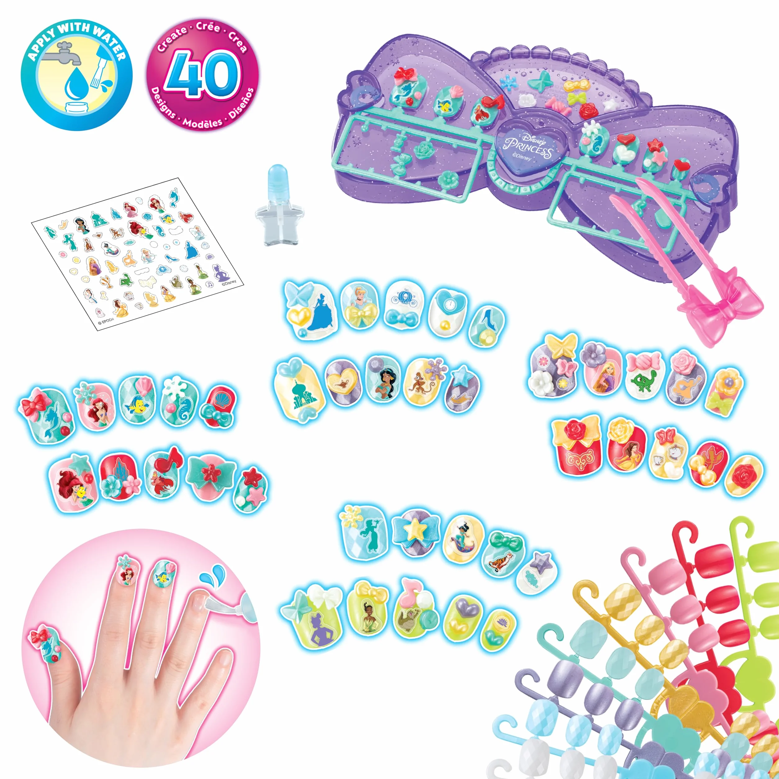 Aquabeads Nail Studio Coffret Manucure Princesses Disney Loisir Créatif Enfants 4 Ans+