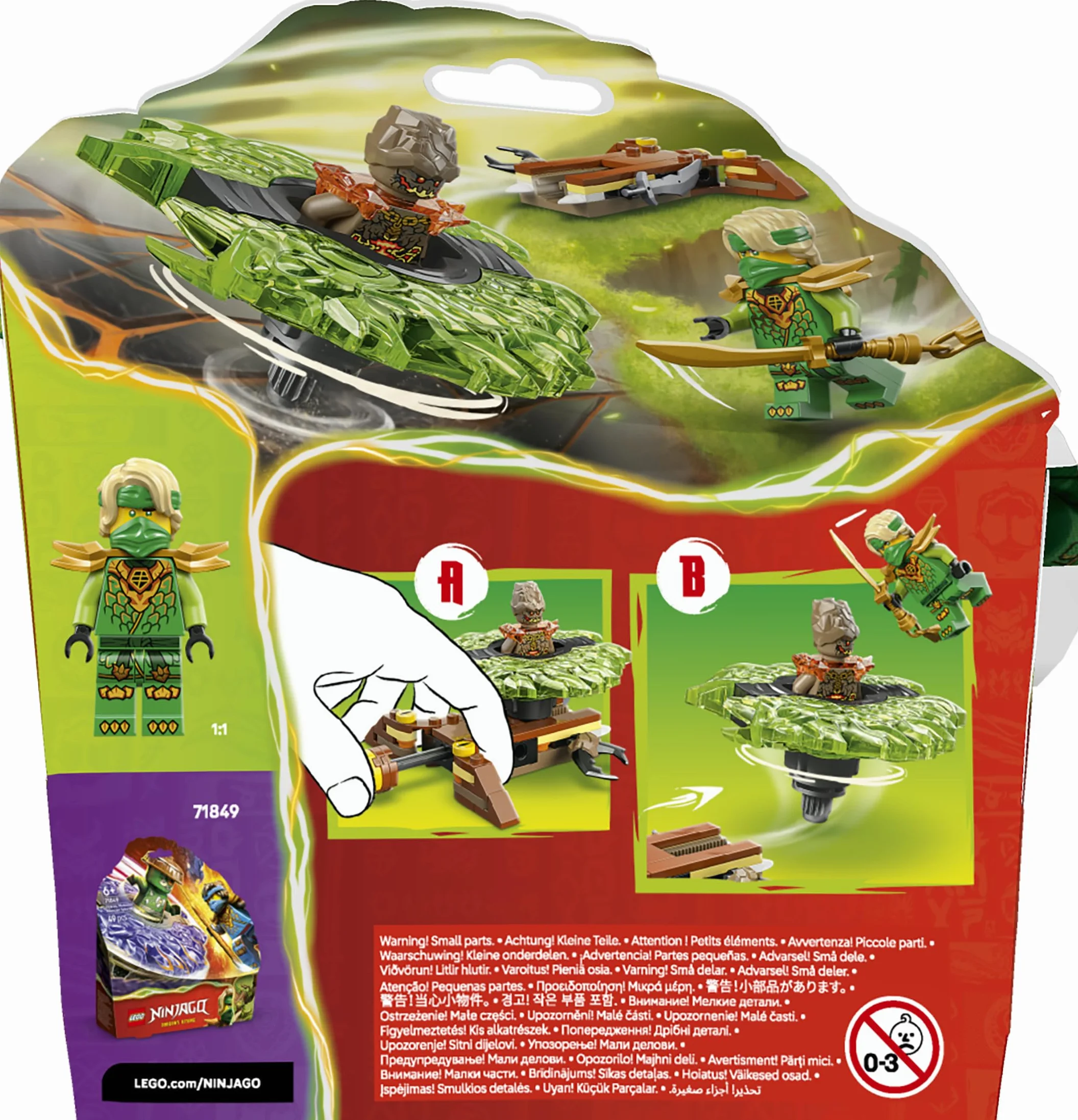 LEGO Ninjago Lloyd Contre la Toupie du Monstre de la Terre 71850 Jouet Ninja avec Lanceur 2 Minifigurines