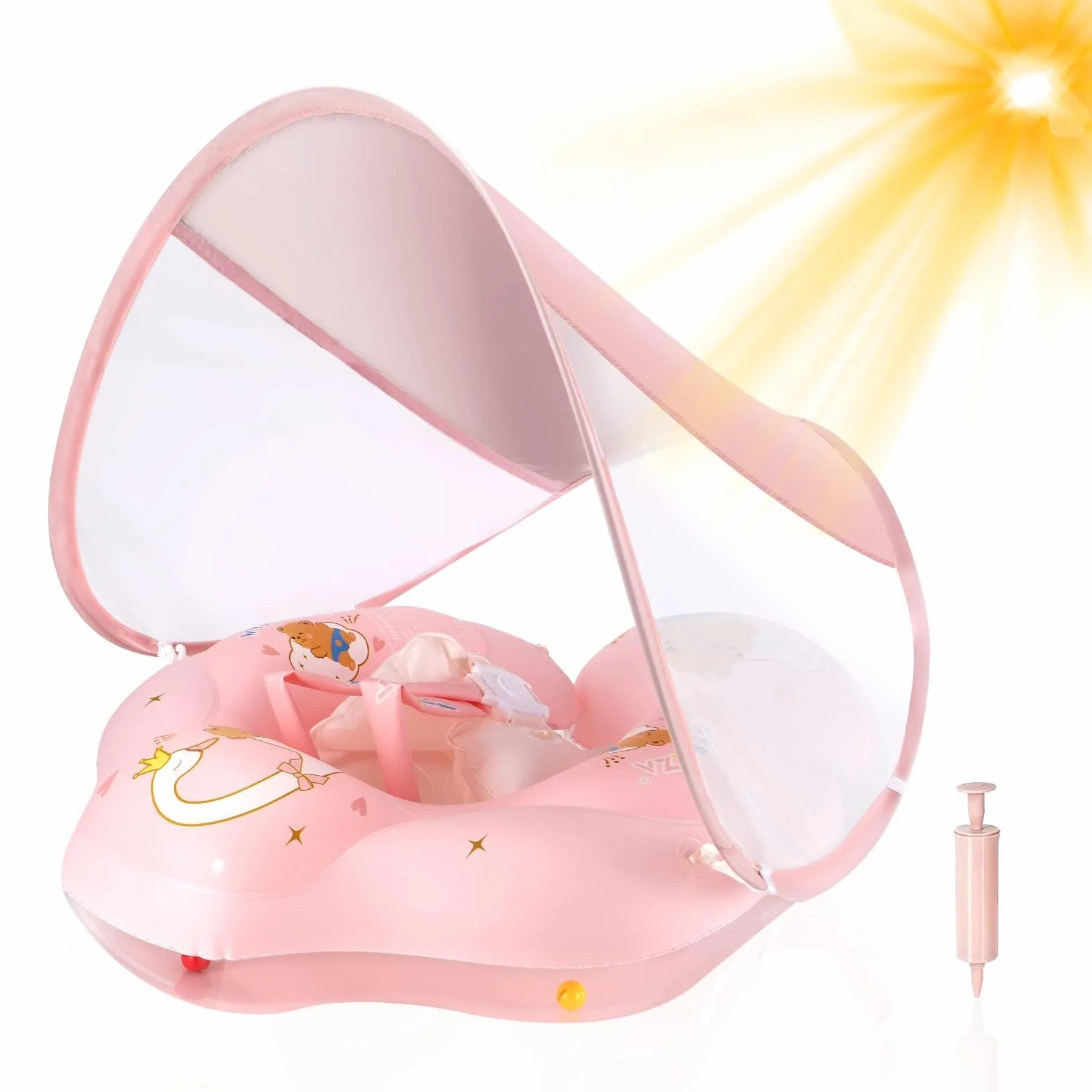 Bouée Bébé Piscine SPF 50+ 5-16Kgs avec Balle d'Équilibre Anti-Renversement