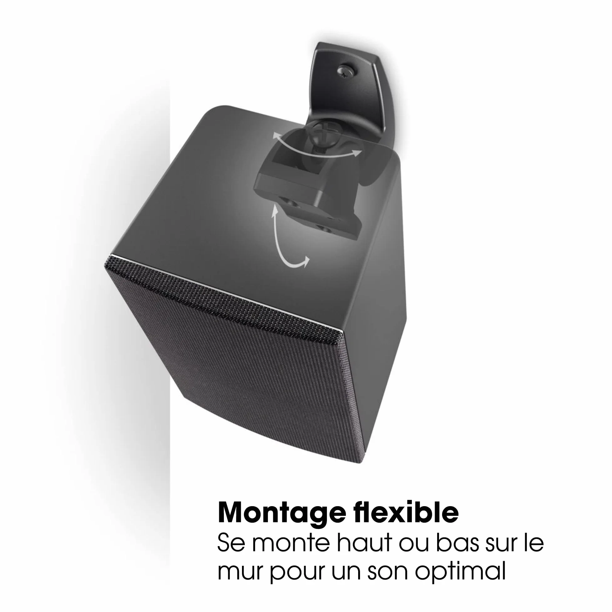 Vogel's VLB 500 Support Mural Universel pour Enceintes 2X, Orientable 180º, Poids Max 5 kg, Noir