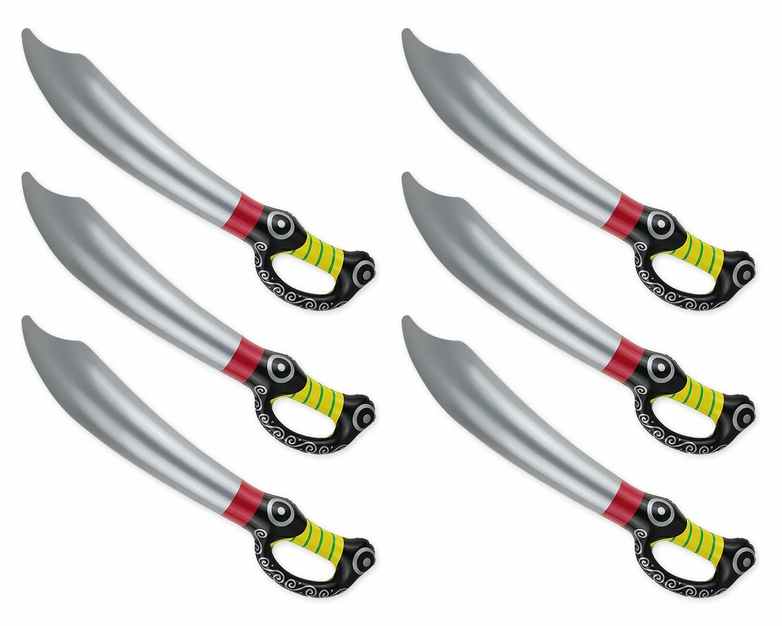 Épée Gonflable de Pirate - Décorations de Fête - Jouet Gonflable pour Enfants et Adultes (6 Pièces)