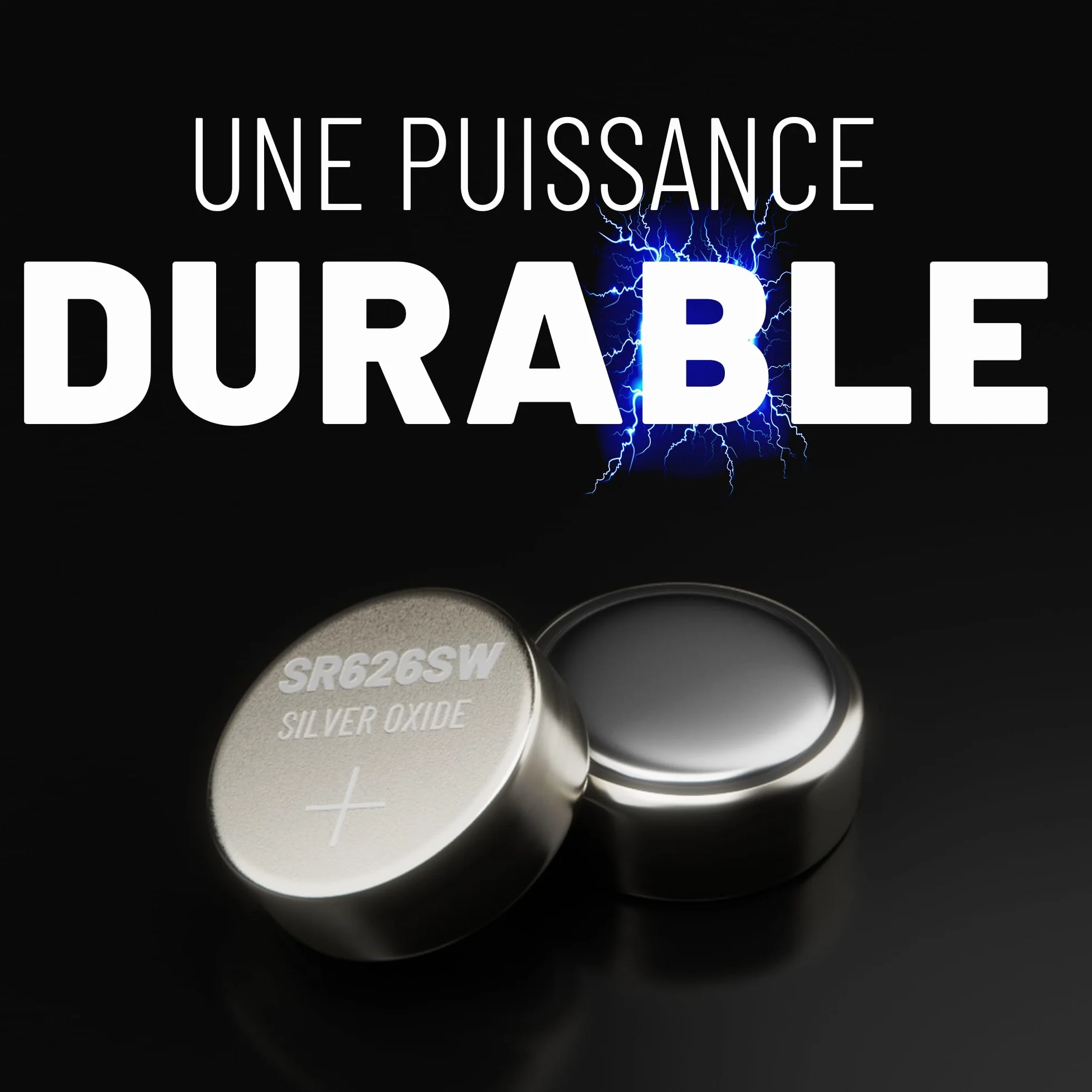 Pile SR626SW 1,55V oxyde d'argent 377 SR66 AG4 - ABSINA 10x Bouton étanche Longue durée