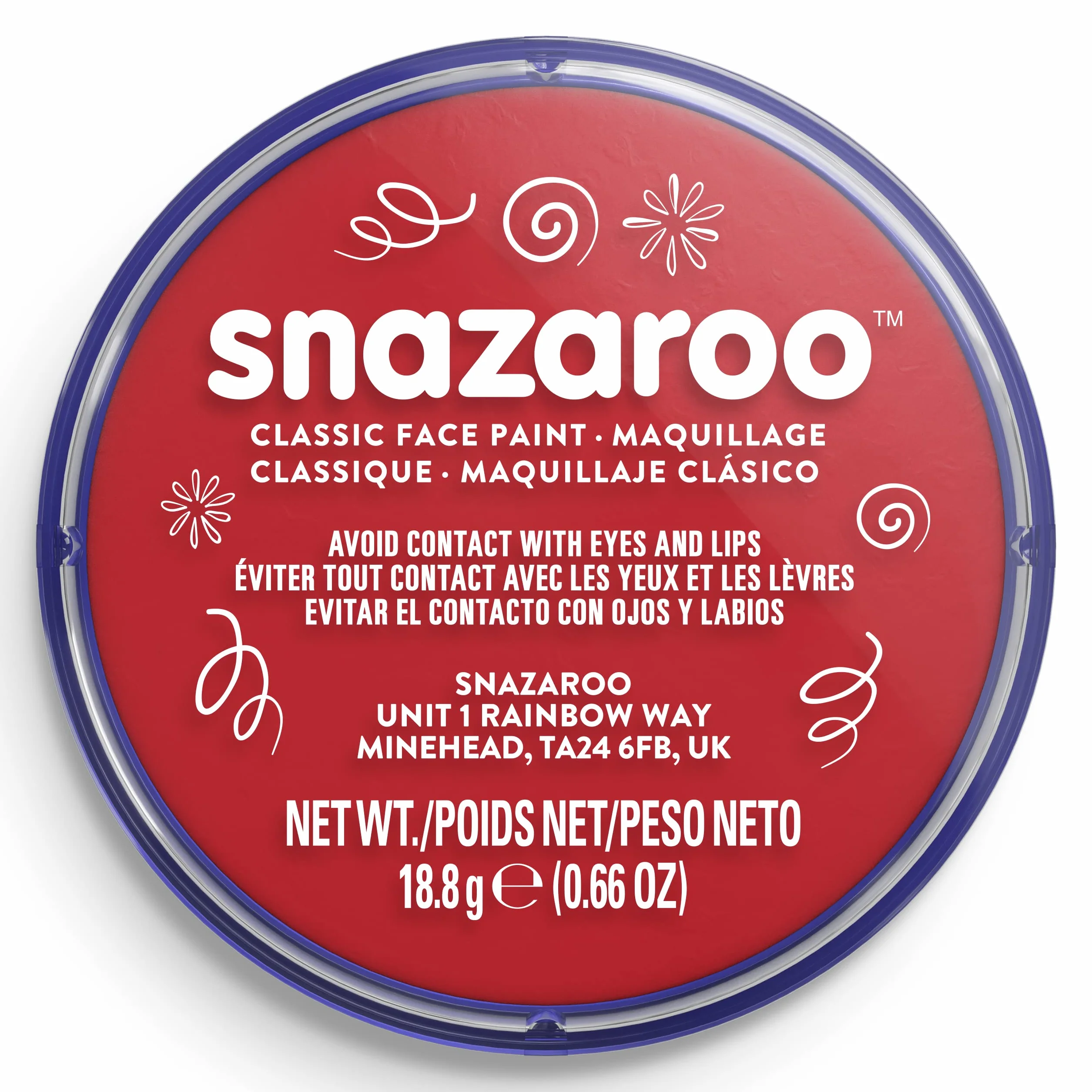 Snazaroo Peinture Pour Visage et Corps Maquillage Fard 18 ML Rouge Vif
