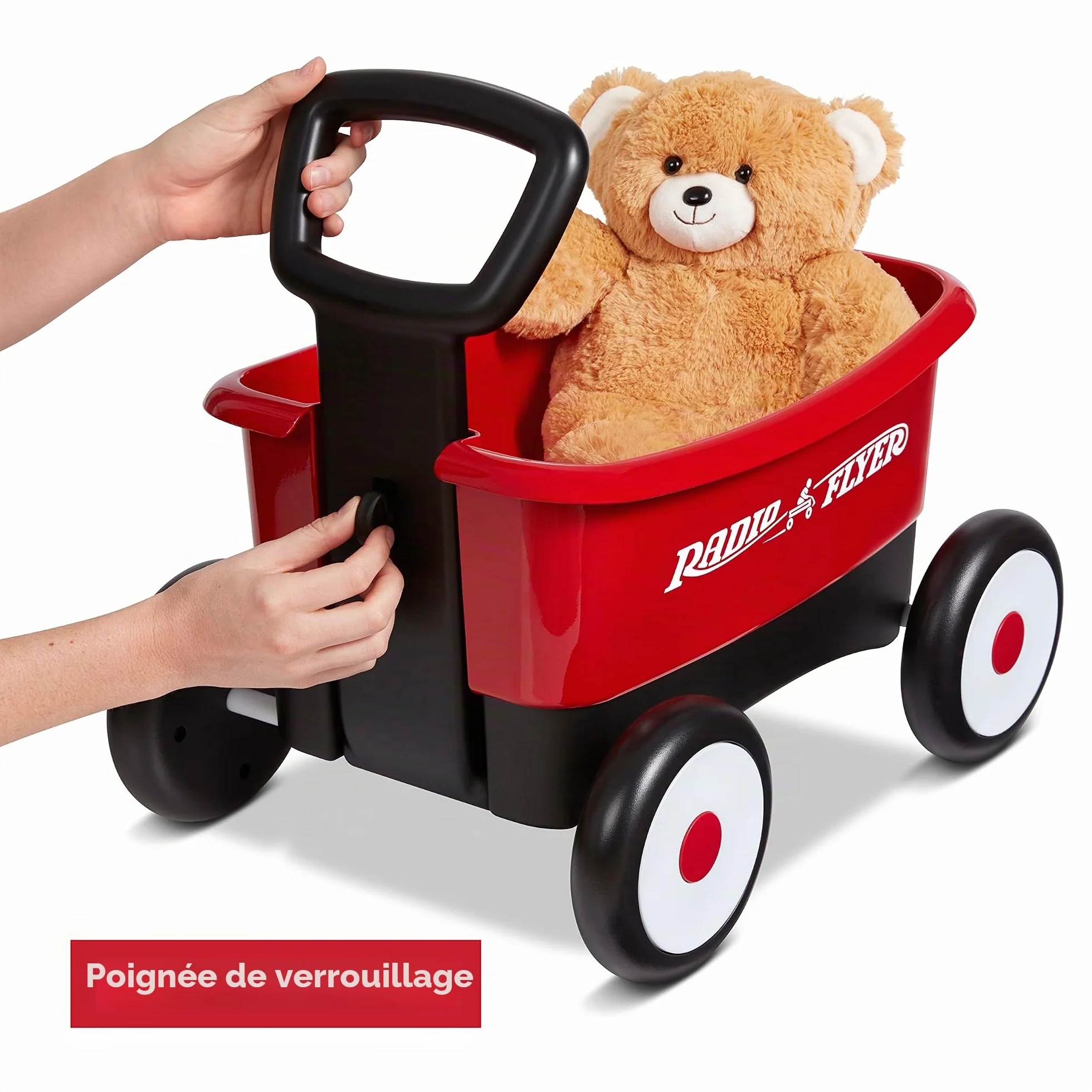 Radio Flyer Walker Wagon 2-en-1 Rouge Chariot de Marche à Pousser et à Tirer pour 1-4 Ans