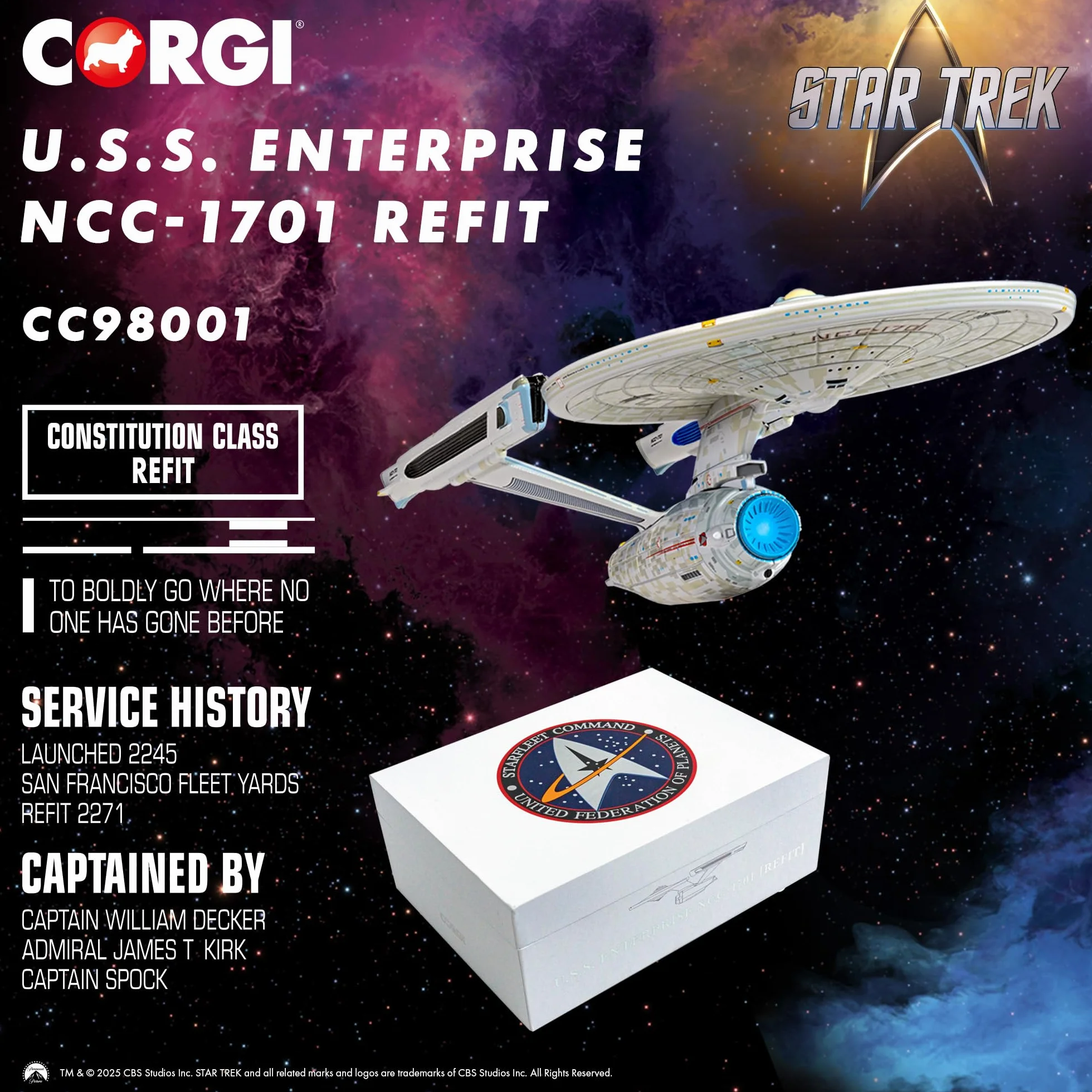 Corgi CC98001 Star Trek USS Enterprise NCC-1701 Refit Film TV Licence 14 Ans