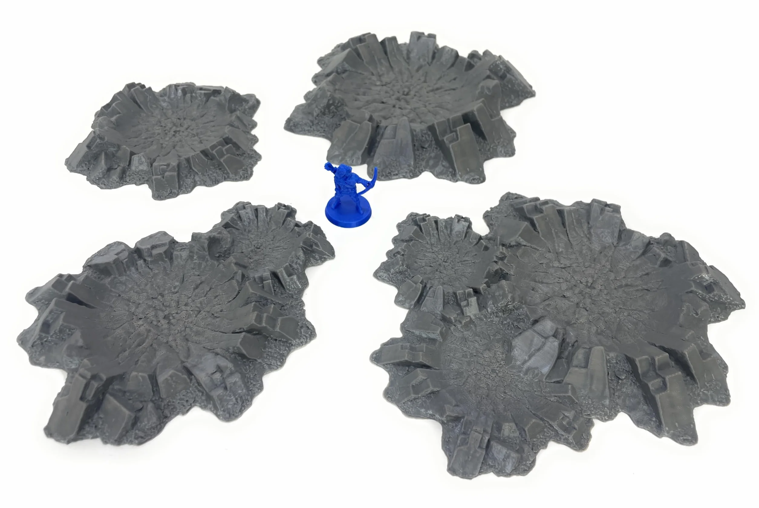 Lot de 4 cratères 28 mm pour wargames science-fiction