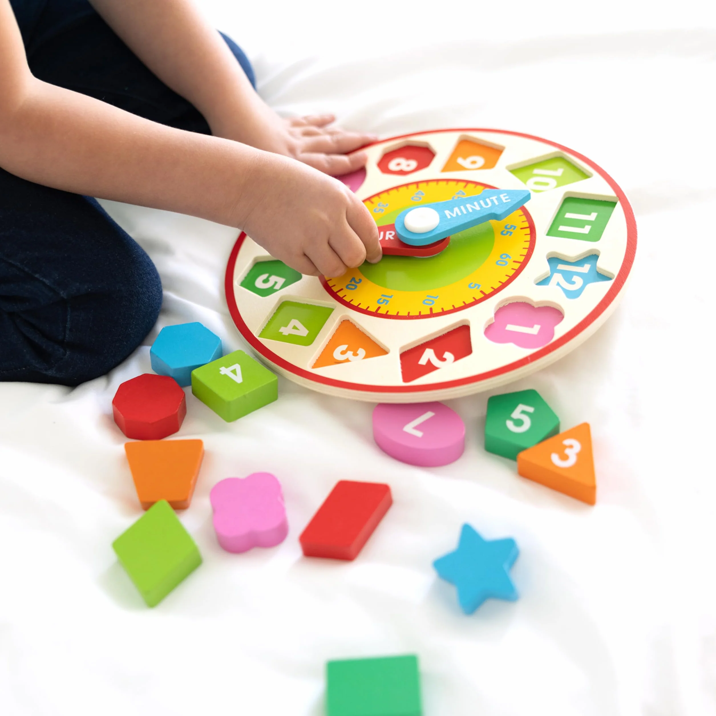 Melissa & Doug Horloge De Tri De Formes, Jouet en bois pour enfants d'eveil et d'apprentissage, Cadeau pour garçon ou fille