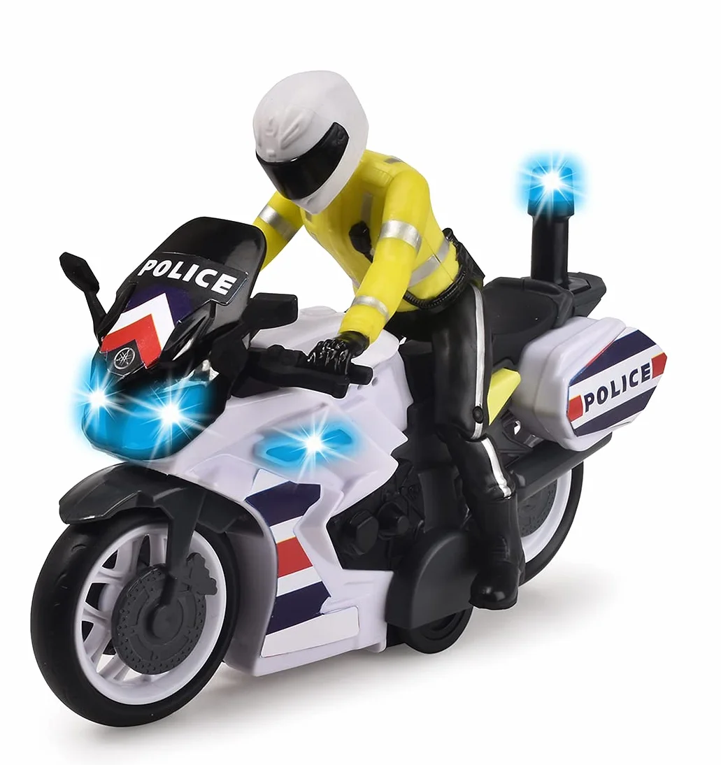 Dickie Yamaha SOS Moto De Police Son Et Lumières Figurine Motard Piles Incluses Dès 3 Ans