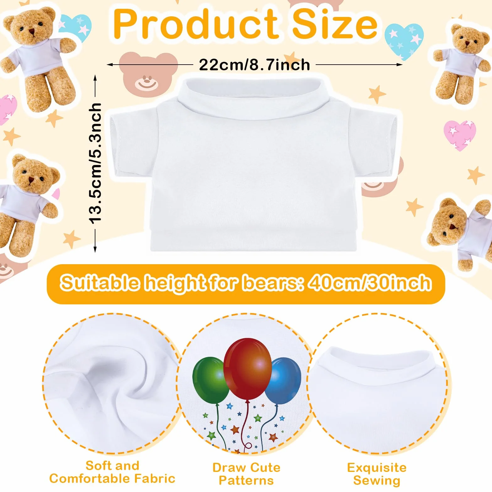 Build a Bear Vêtements Ours Peluche 4 Pièces 12-16 Pouces