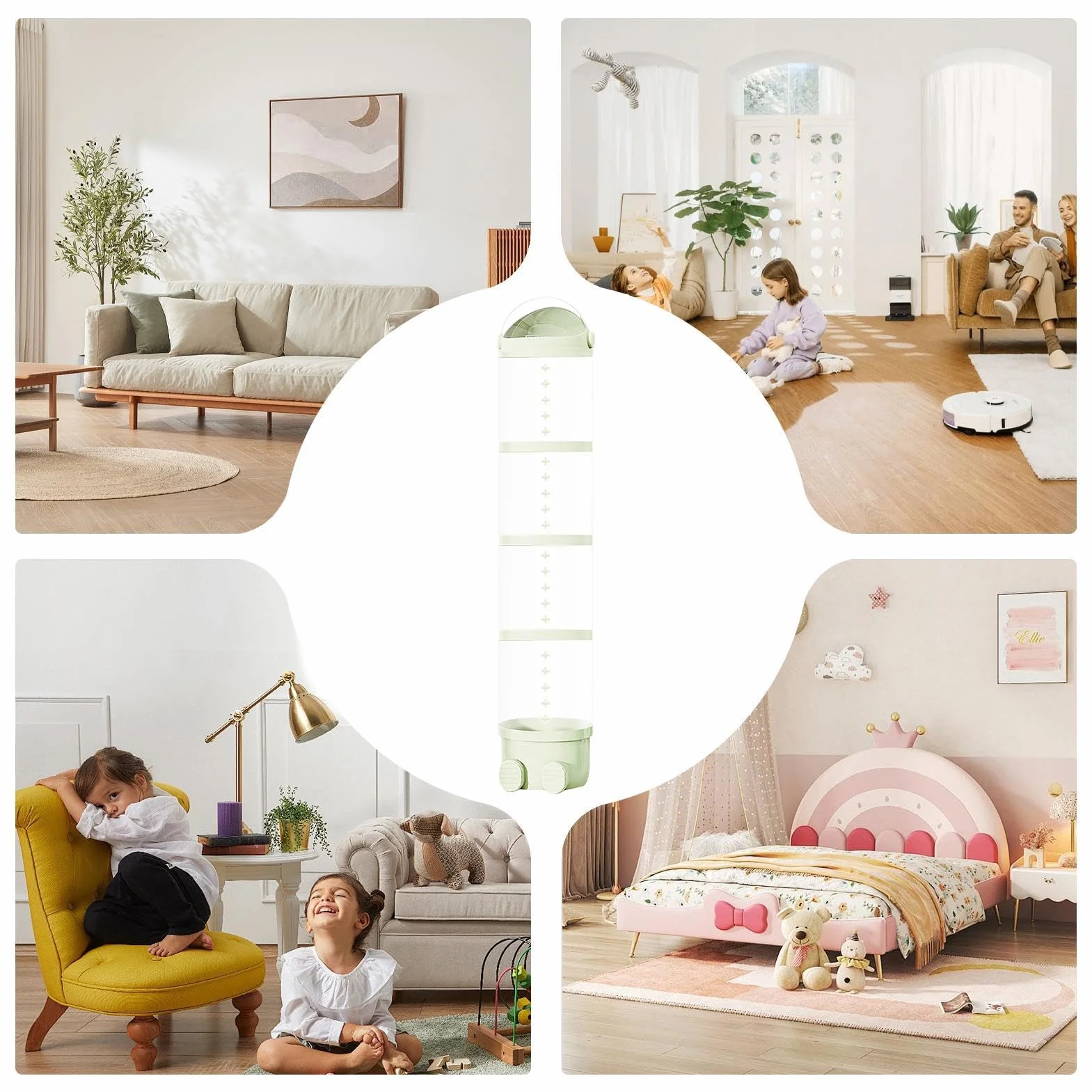 Générique Tube de Rangement Vertical Transparent pour Peluche Présentoir