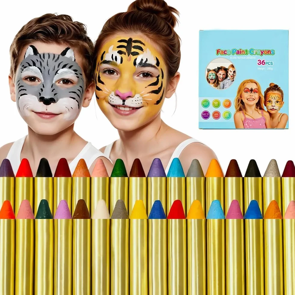 AOMIG Crayons de Peinture Lumineux Visage Corps, 6 Crayons Fluo UV Fluorescents Maquillage Cosplay