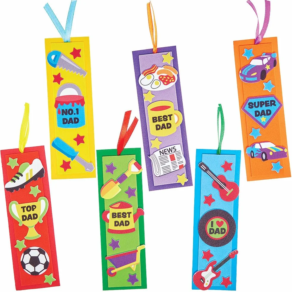 Baker Ross Kits de marque-pages pour la fête des pères - Lot de 6, bricolage enfants