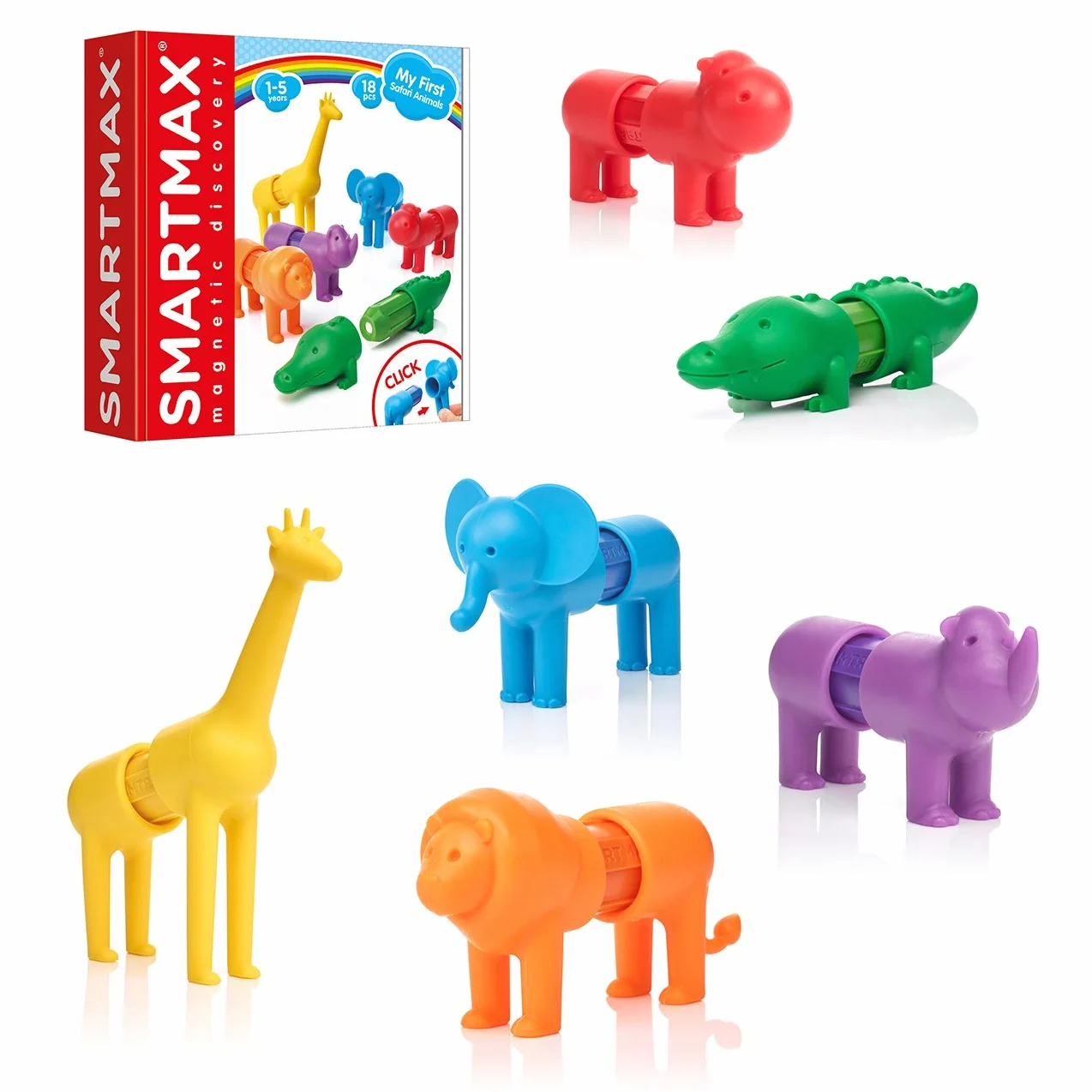 Smartmax Animaux My First Safari Animals Jeux Educatif 1-5 Ans Jeux De Construction Magnetique