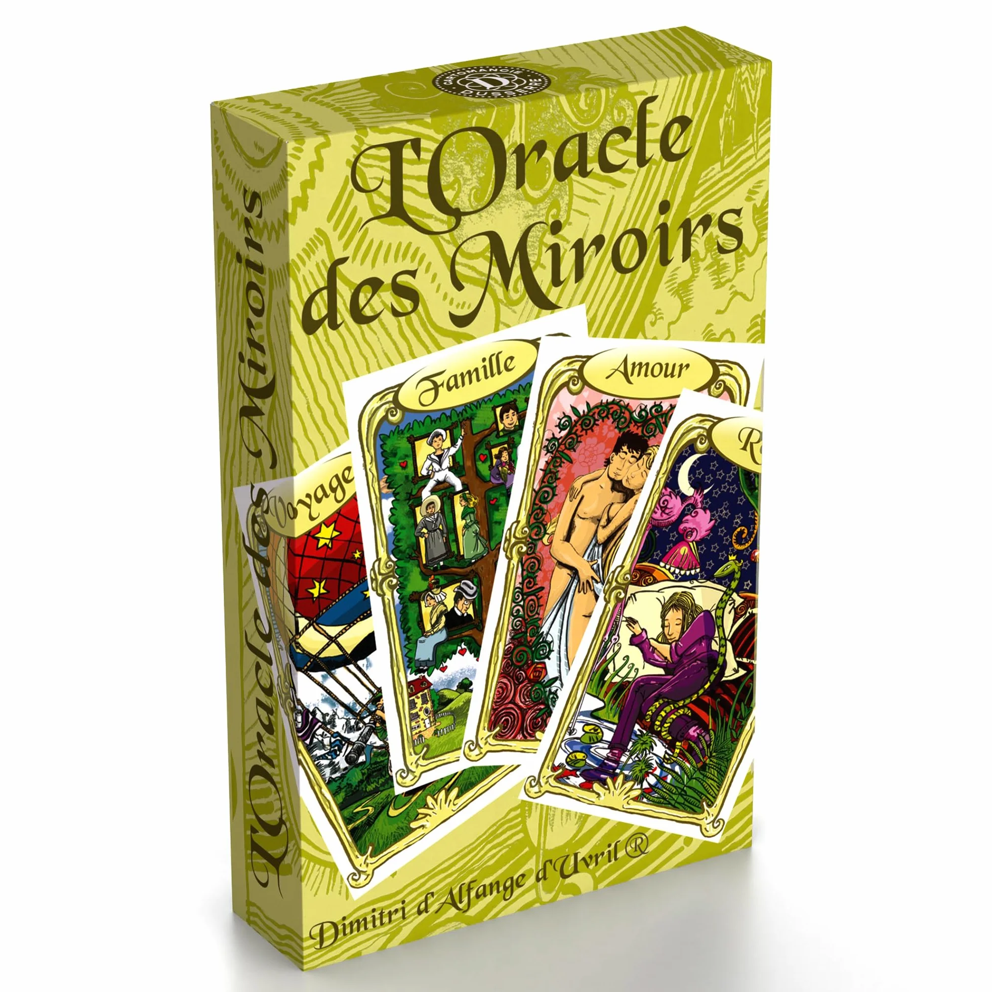 Grimaud L'Oracle des Miroirs Jeu de cartes divinatoire Oracle Vert Jaune