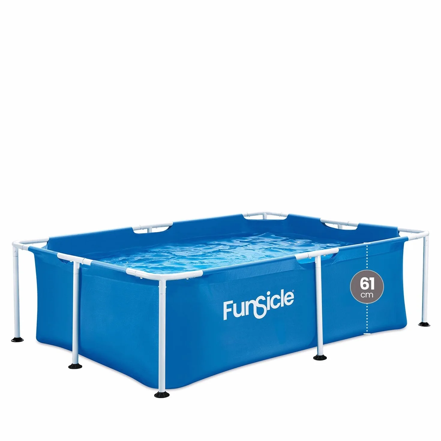 FUNSICLE Piscine Tubulaire rectangulaire 2,13 m x 1,52 m x 0,61 m