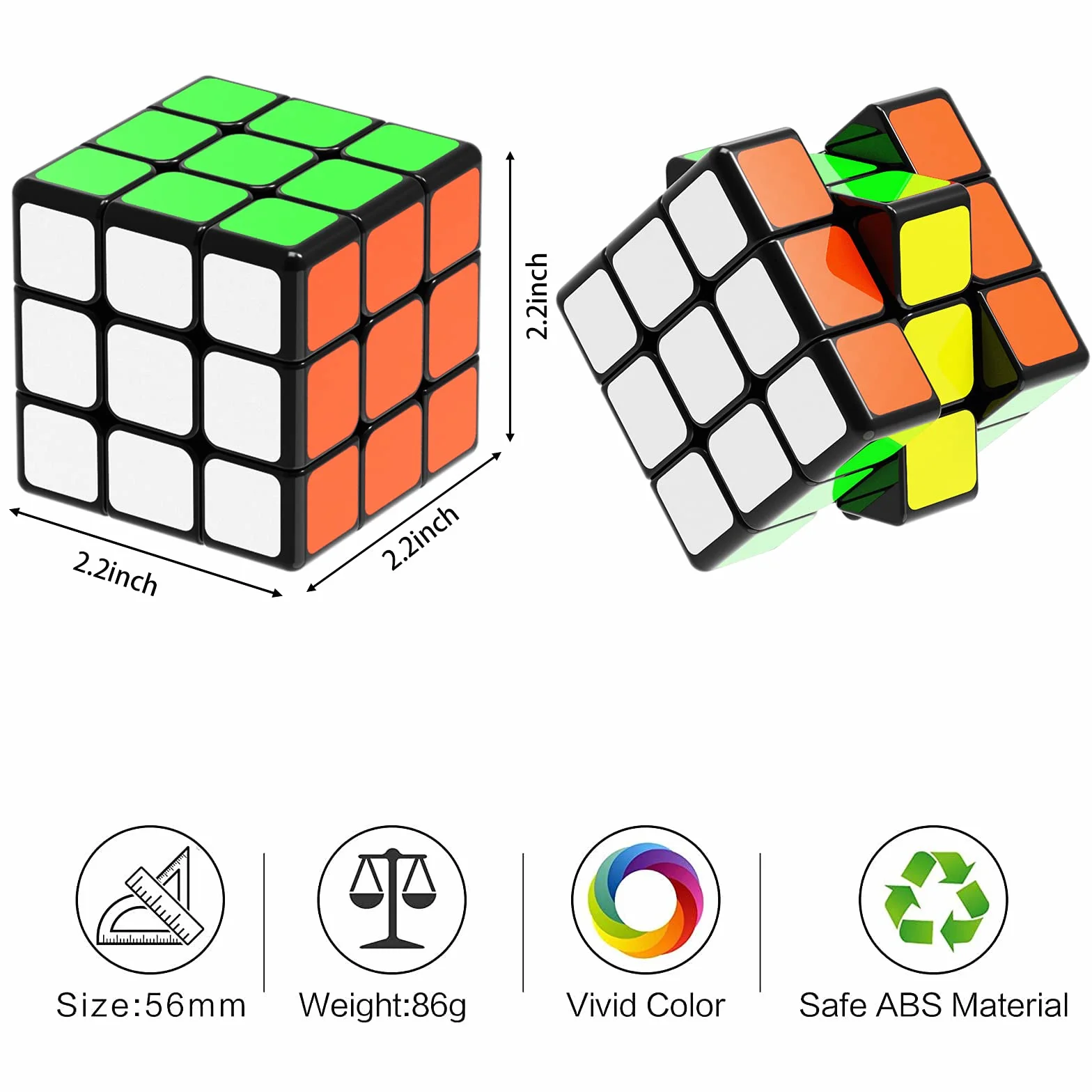 ROXENDA Cube de Vitesse 3x3 Qixing Speed Cube Sticker Super-Durable Couleurs Vives