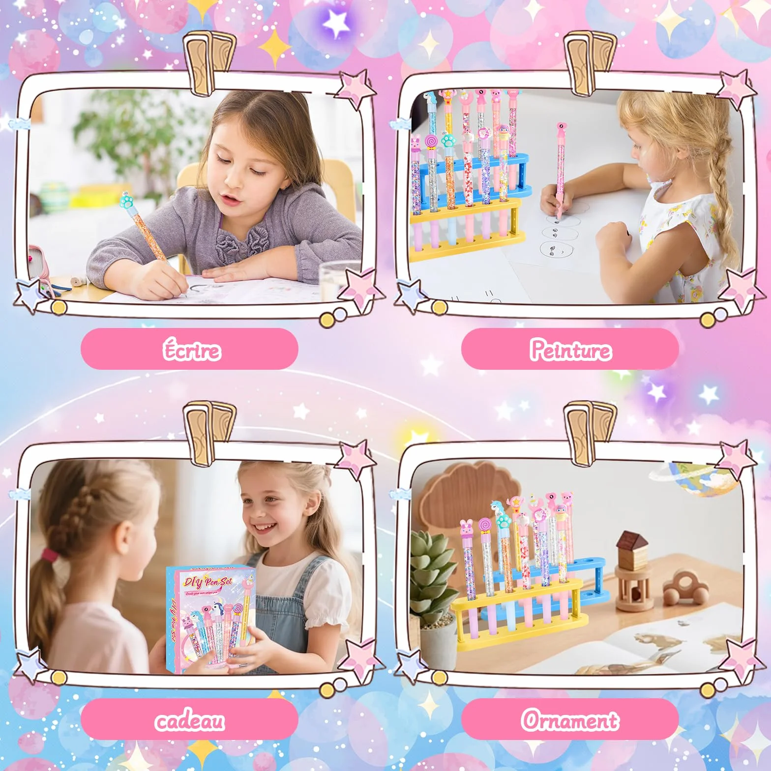 Charmofun Kit de Fabrication de Stylos pour Enfants, 18 Stylos Personnalisés DIY, Activité Manuelle
