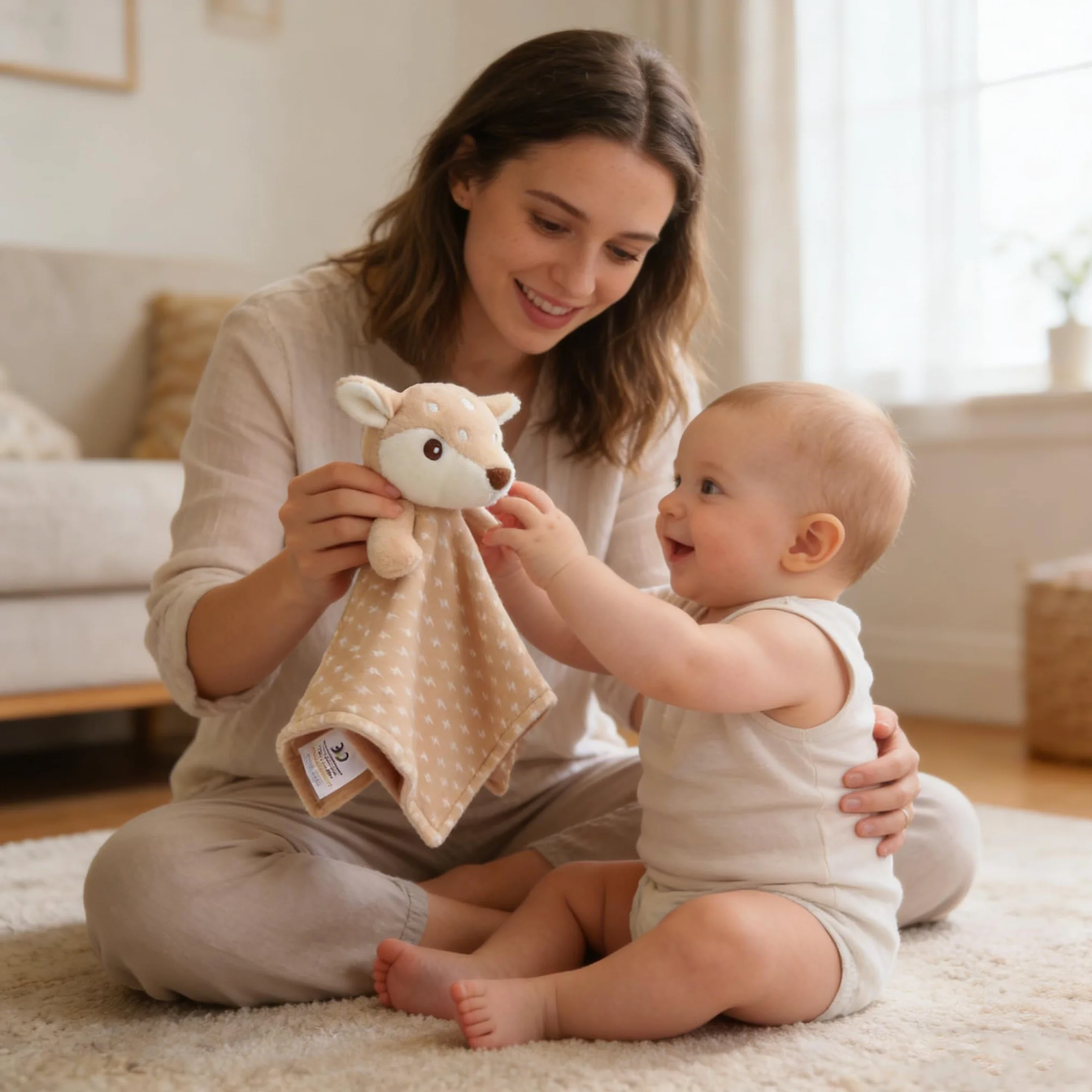 CREVENT Peluche Confortable bébé cerf Marron pour Anniversaire