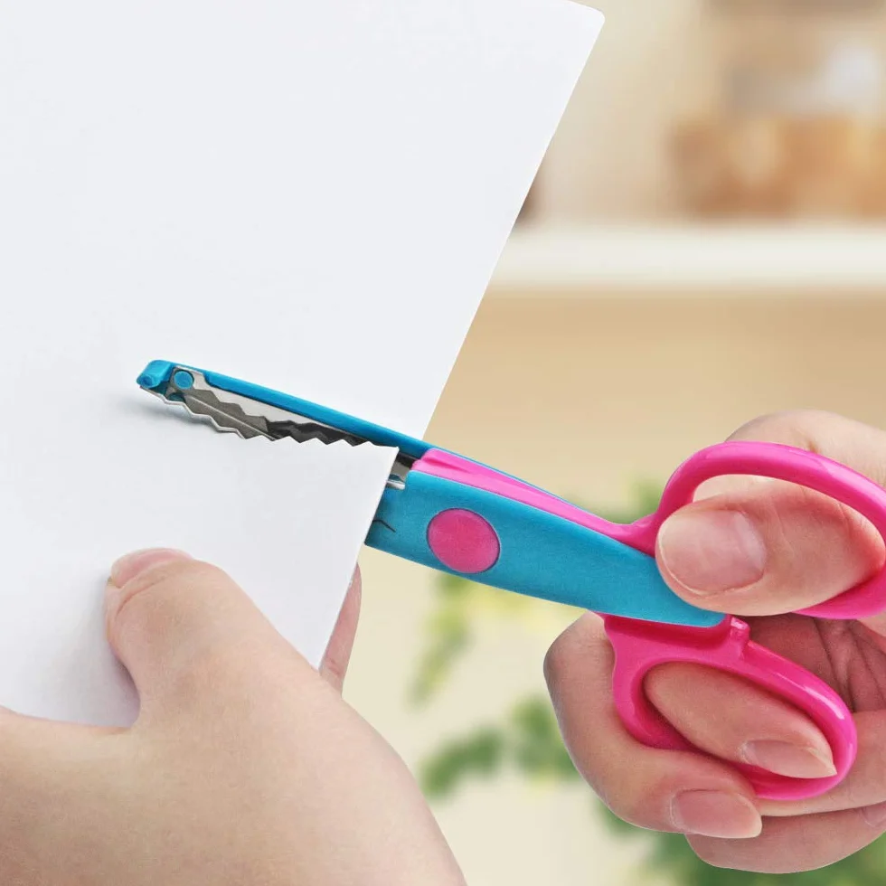 Ciseaux pour enfants Asdirne, Ensemble de 6, Ciseaux dentelés en zigzag
