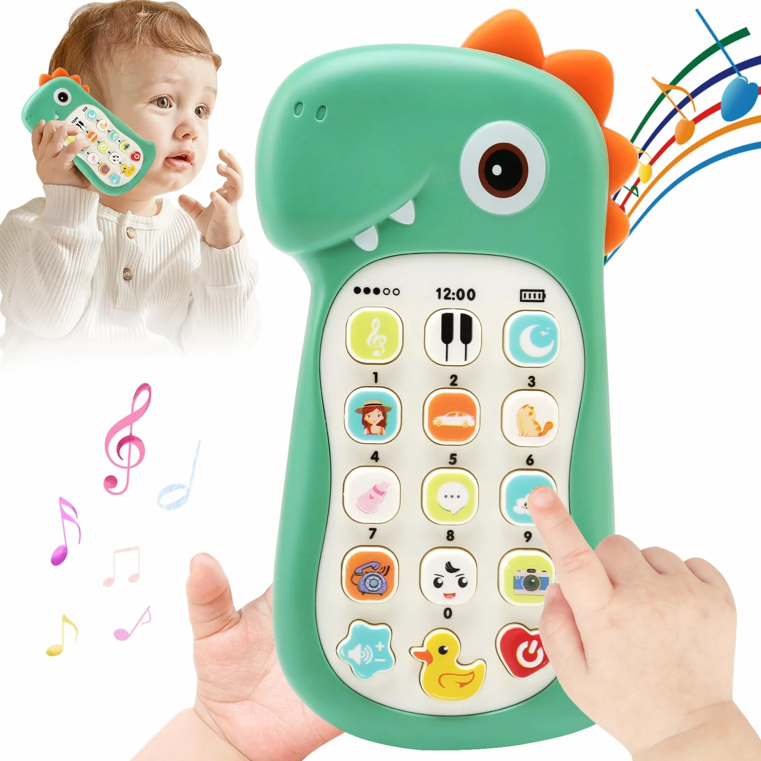 Jouet Musical Bébé 1 an, Smartphone Bébé avec Lumières et Mélodies, Jouet d'Éveil Éducatif pour Enfant