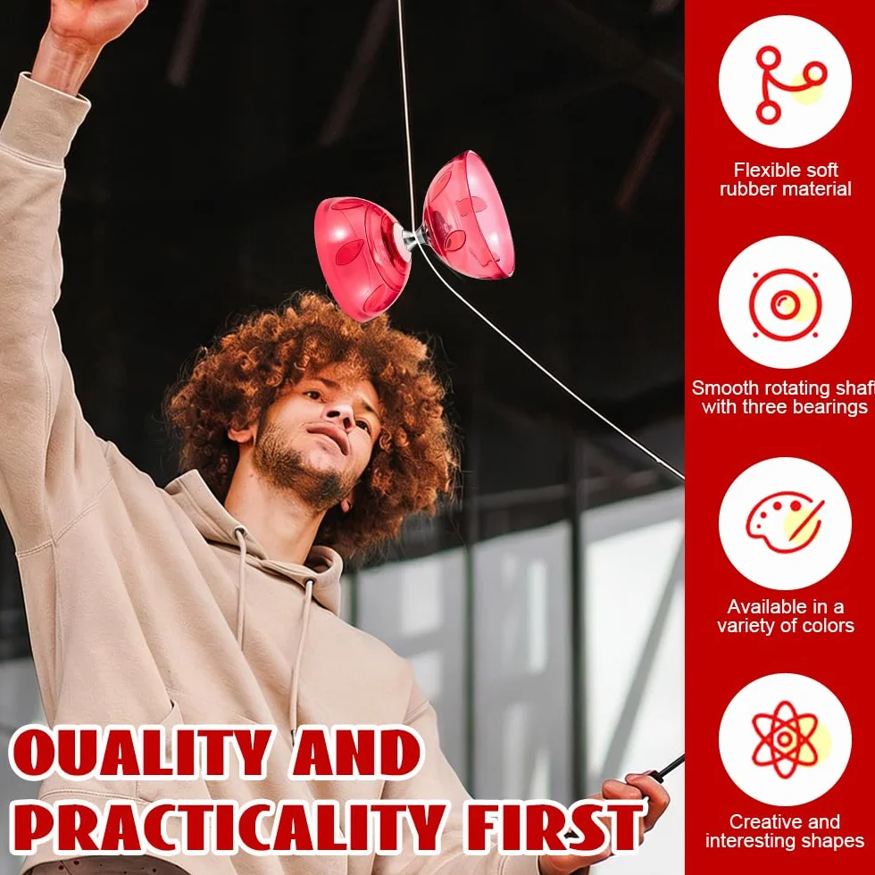 Diabolo LED Roulement À Billes 4,5 MM Jouet Jonglage Enfants Adultes