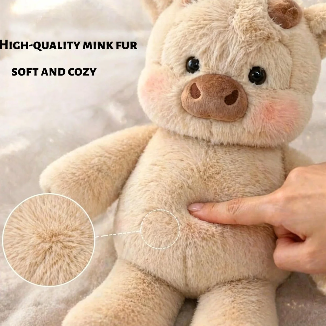 Peluche Vache Qui Court Kawaii Doux 45cm, Panda Roux, Cochon, Panda, Mouton, Running Cow Plushie