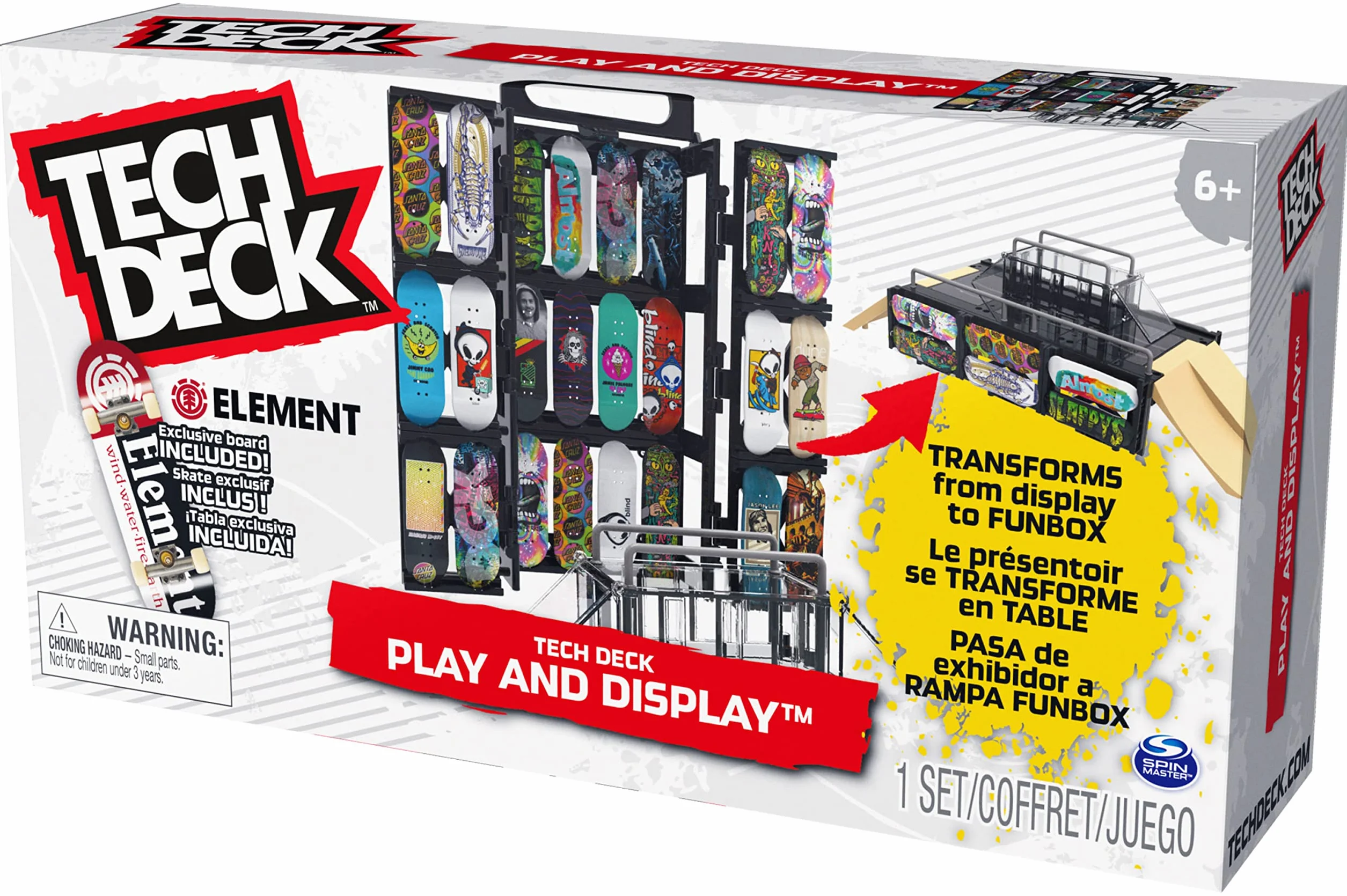 Tech Deck Coffret Skate Transformable Boite Transport Rampe Mini Skate Doigt Jouet Enfant 6 Ans+