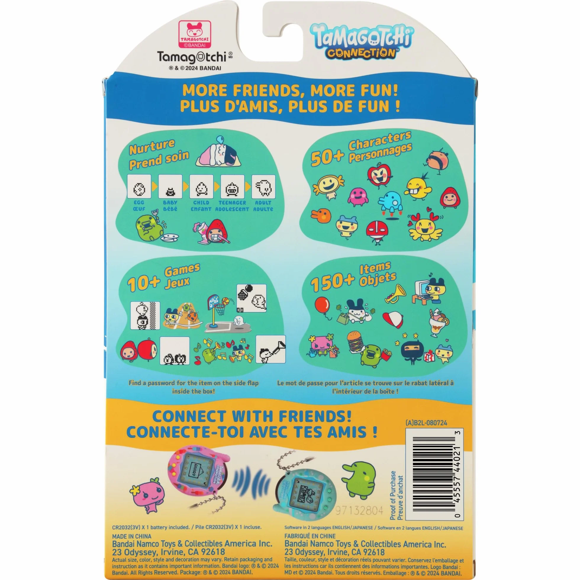 Tamagotchi Connection Wild Blue – Jouet original Cyber Pet des années 90 avec chaîne